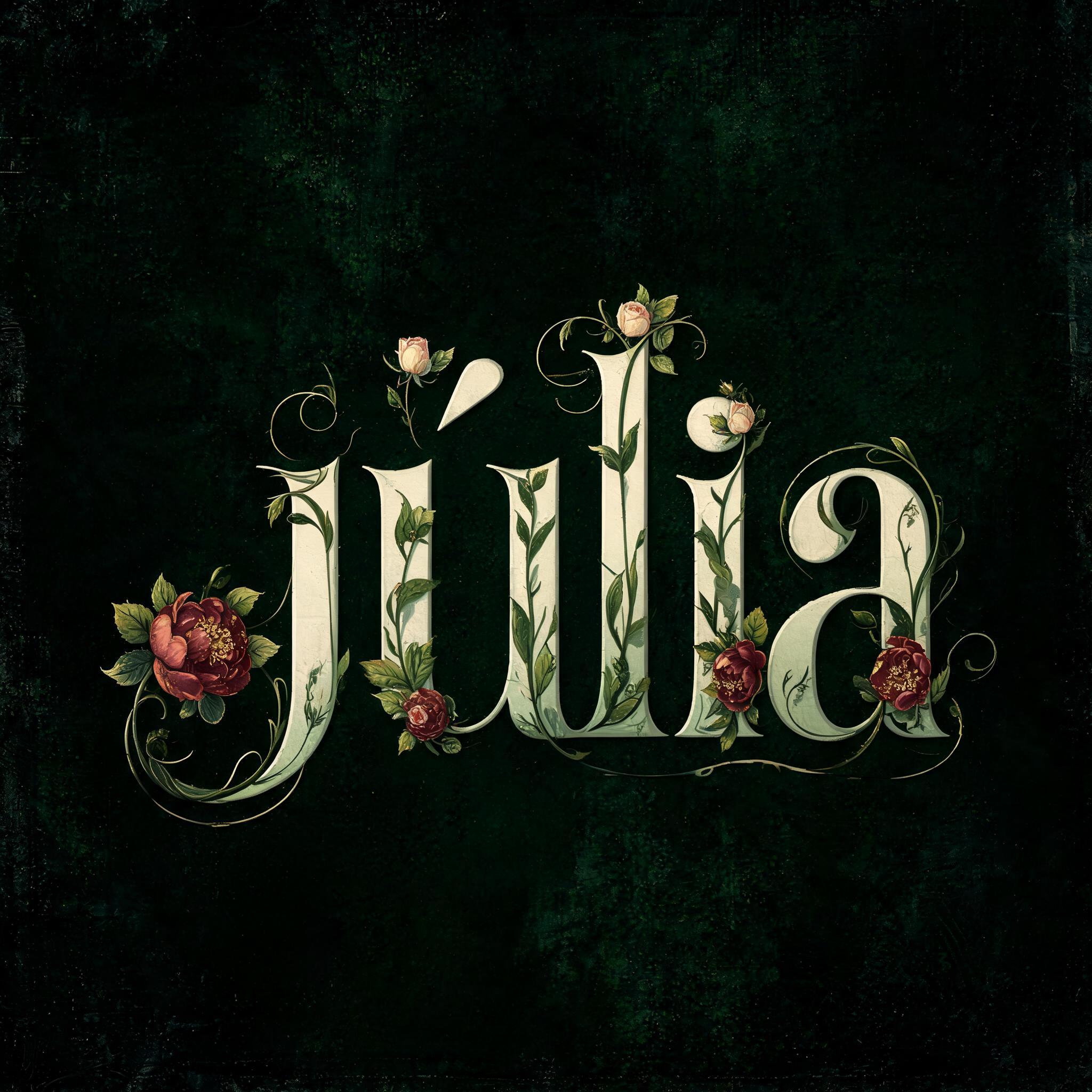 "Júlia" — Floral | AI Text Effect Generator