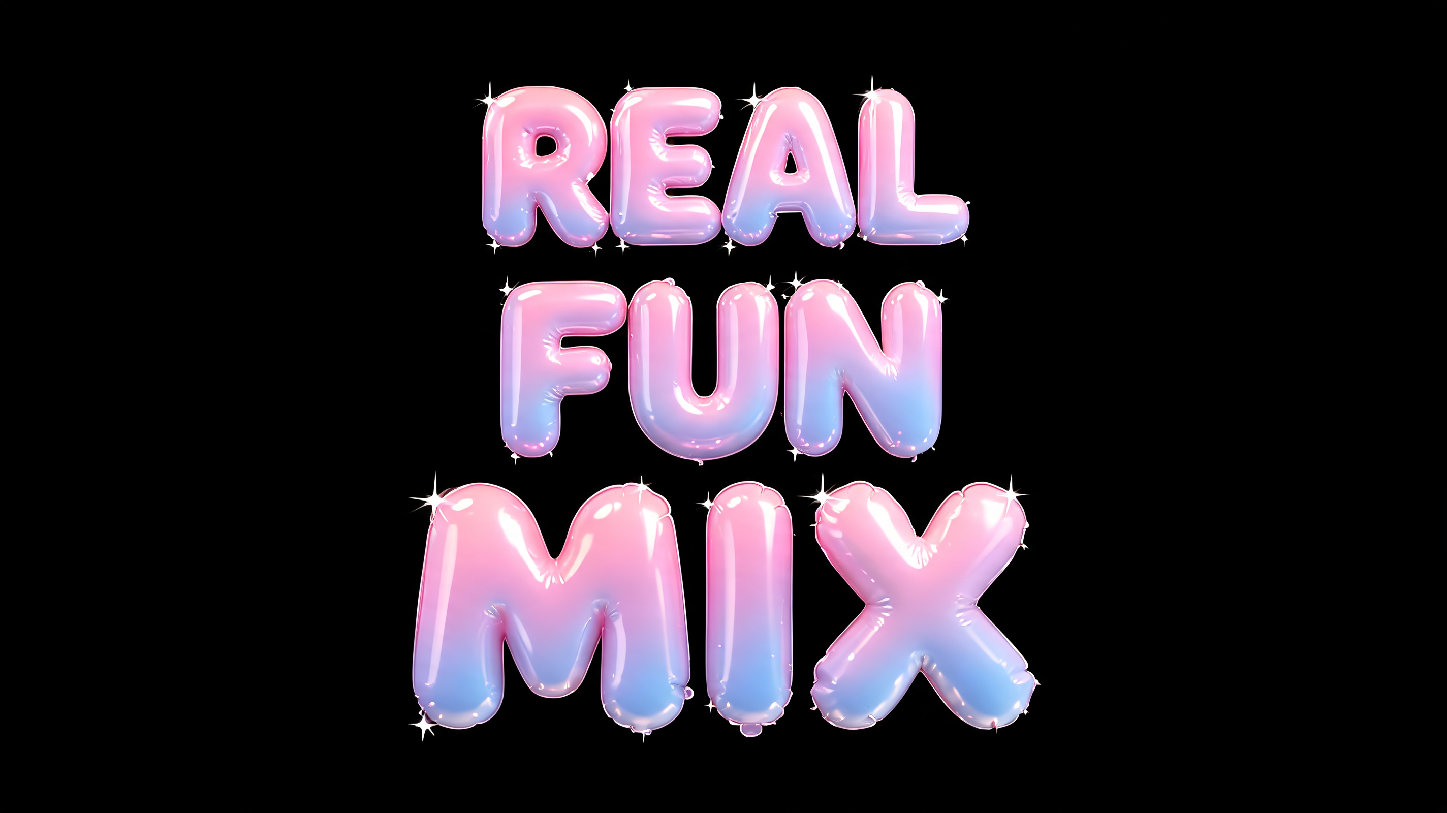 "REAL FUN MIX" — Y2k Bubbly | AI Text Effect Generator