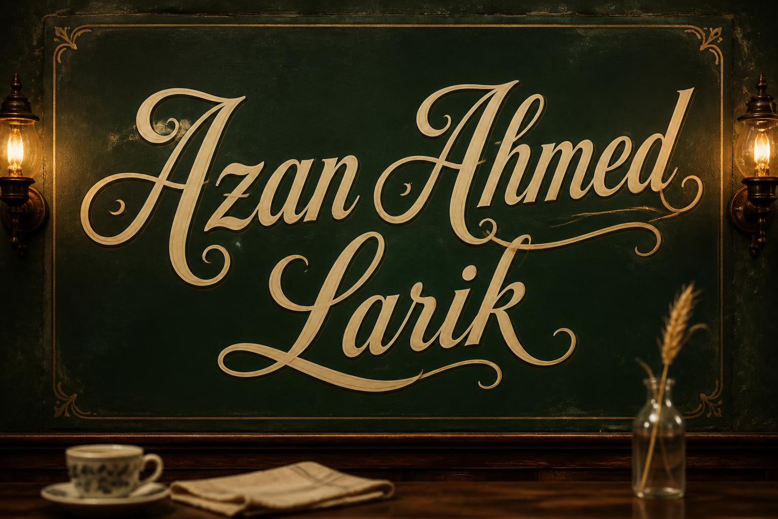 "Azan Ahmed Larik" —  | AI Text Effect Generator