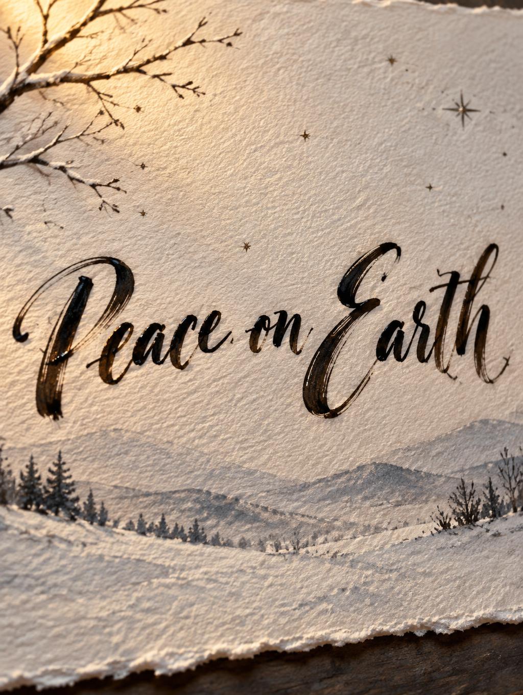 "Peace on Earth" — Brush Stroke | AI Text Effect Generator