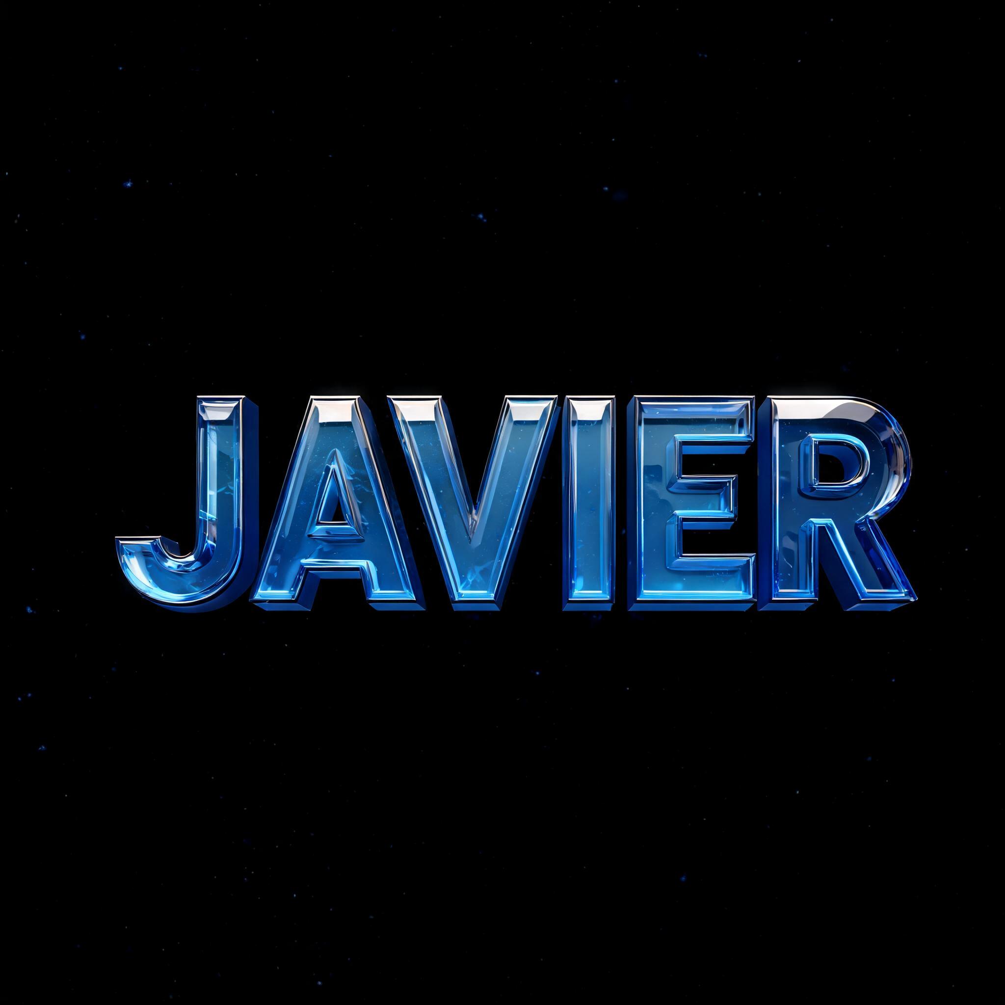 "JAVIER" — Chrome Metal 3d | AI Text Effect Generator
