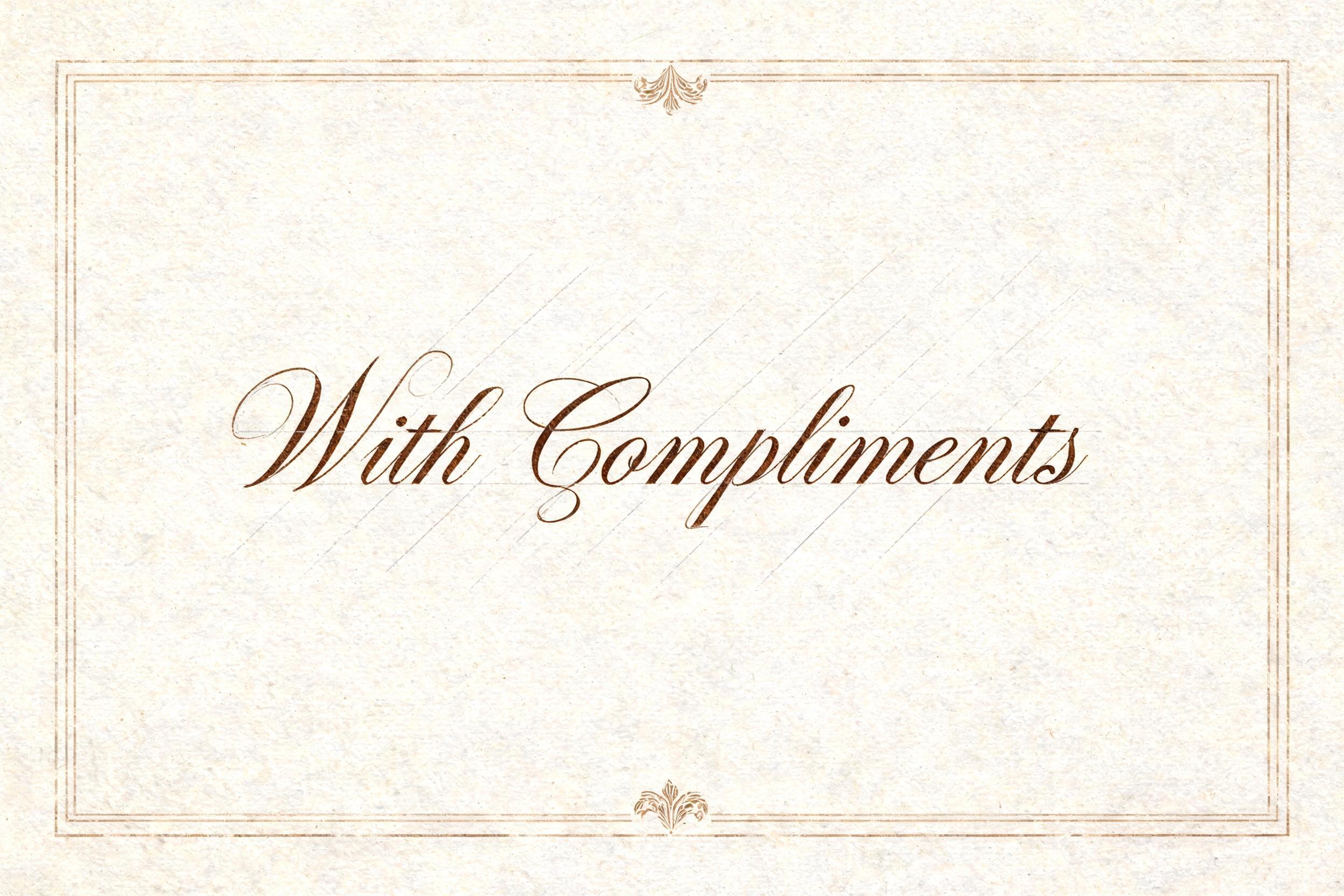 "With Compliments" — Cursive Calligraphy | AI Text Effect Generator