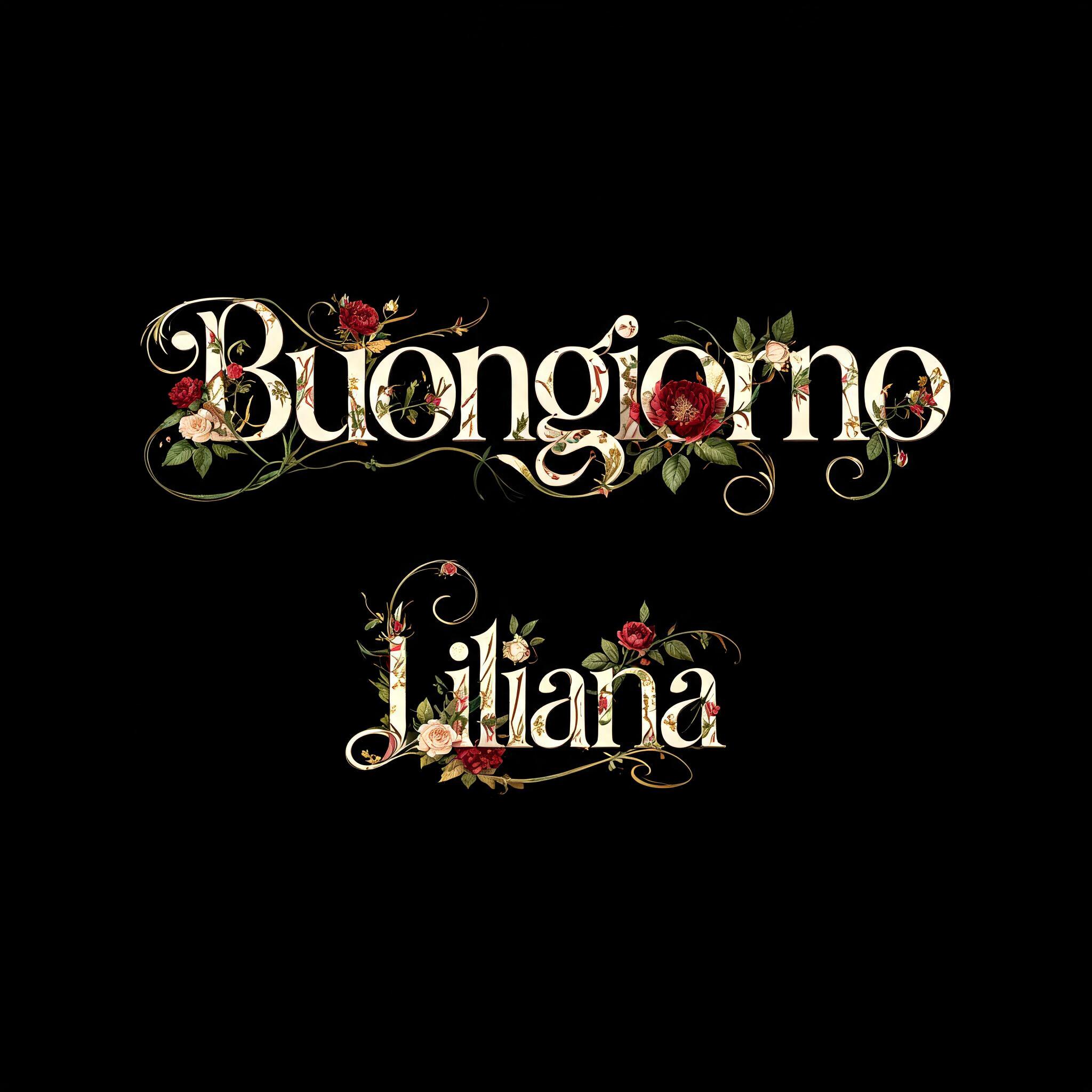 "Buongiorno Liliana" — Floral | AI Text Effect Generator
