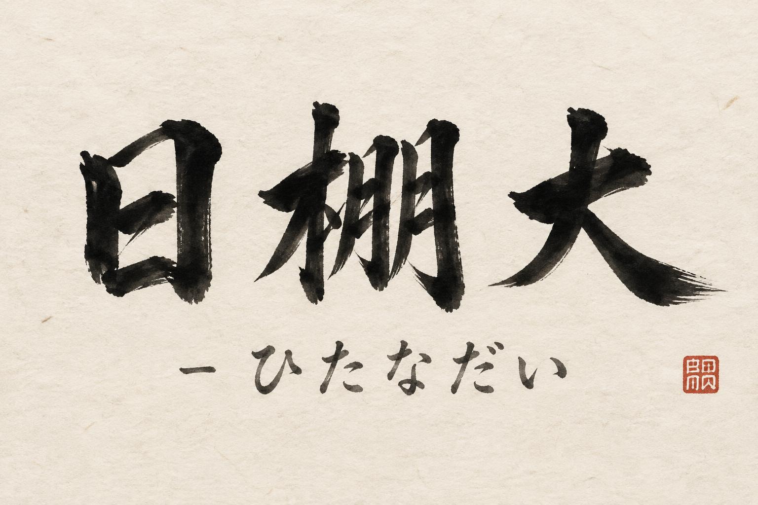 "日棚大 - ひたなだい" — Brush Japanese Ink | AI Text Effect Generator