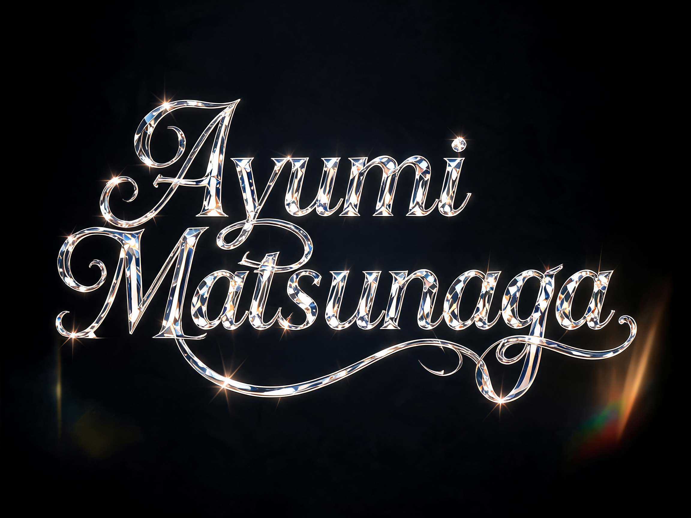 "Ayumi Matsunaga" — Elegant Script | AI Text Effect Generator
