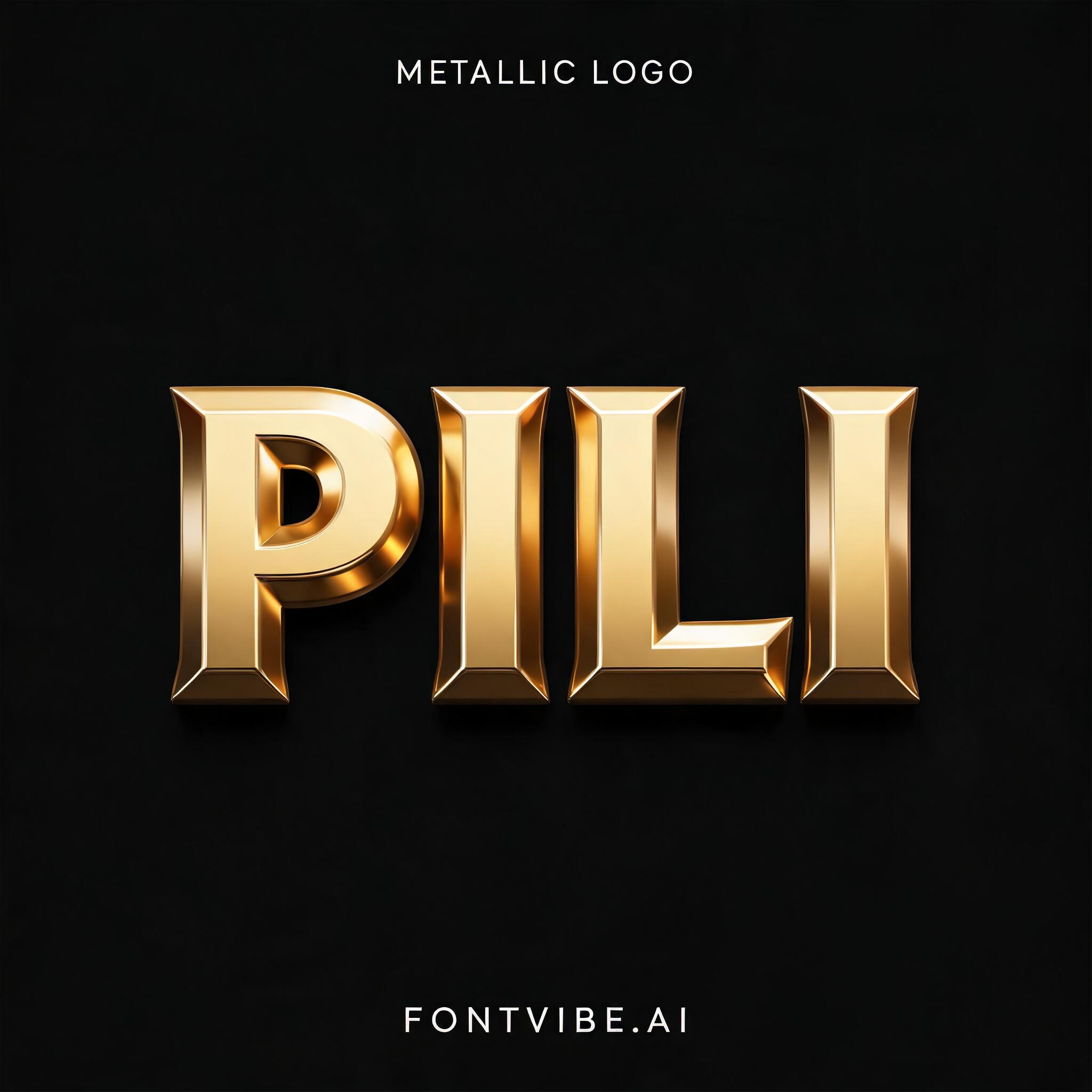 "PILI" — Metallic | AI Text Effect Generator