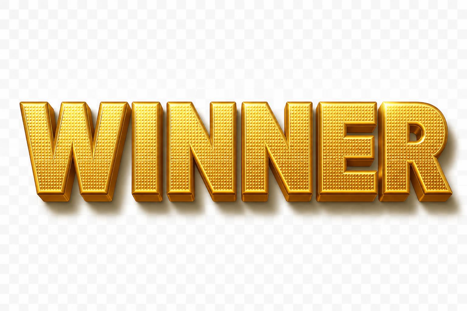 "WINNER" — 3d Bold Gold | AI Text Effect Generator