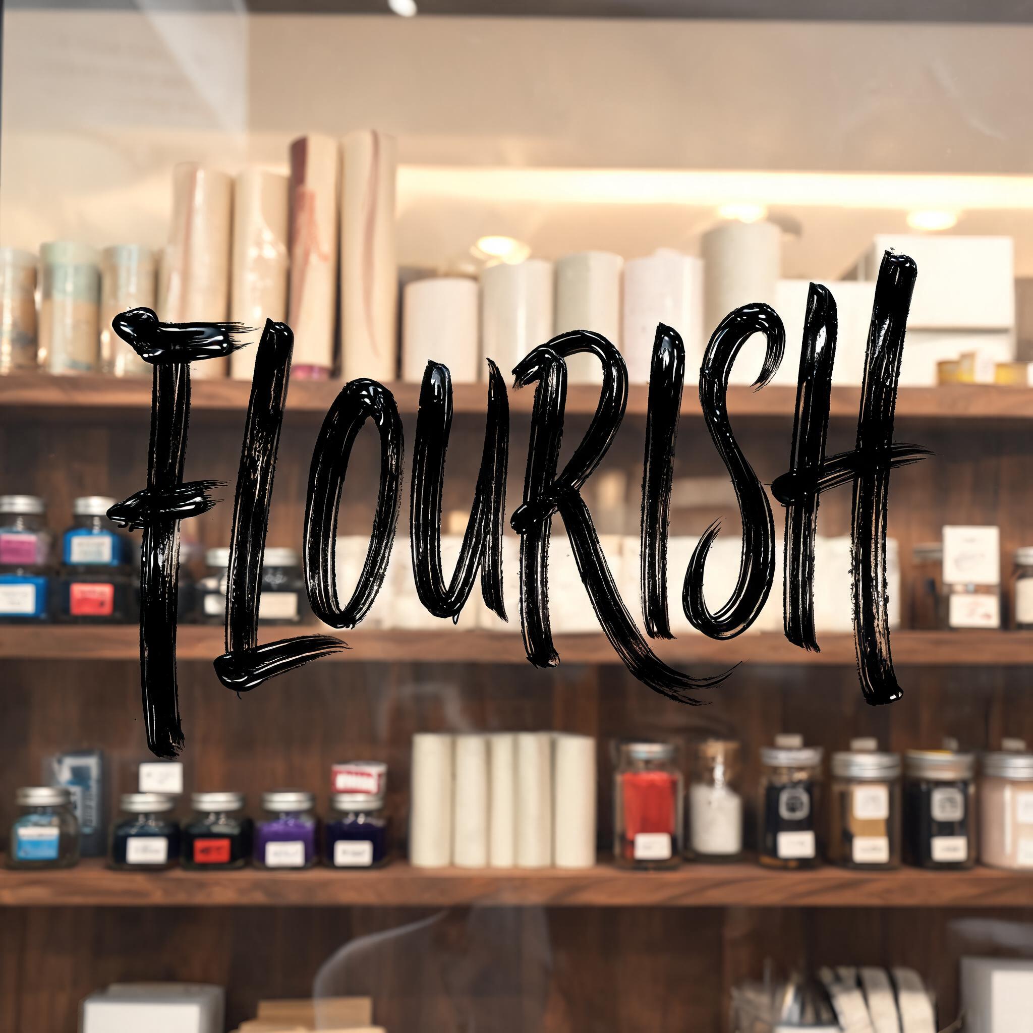 "FLOURISH" — Brush Stroke | AI Text Effect Generator