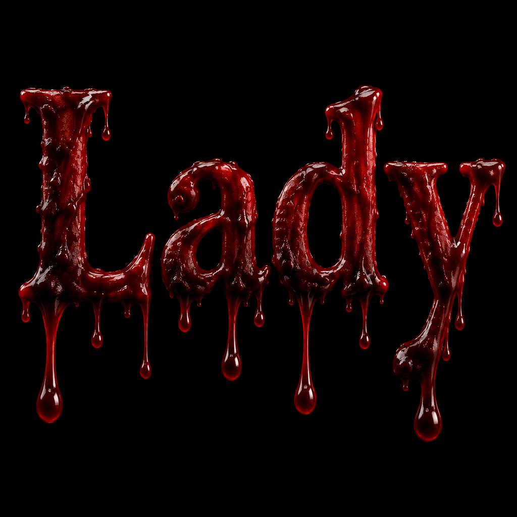 "Lady" — Drip Font Blood | AI Text Effect Generator