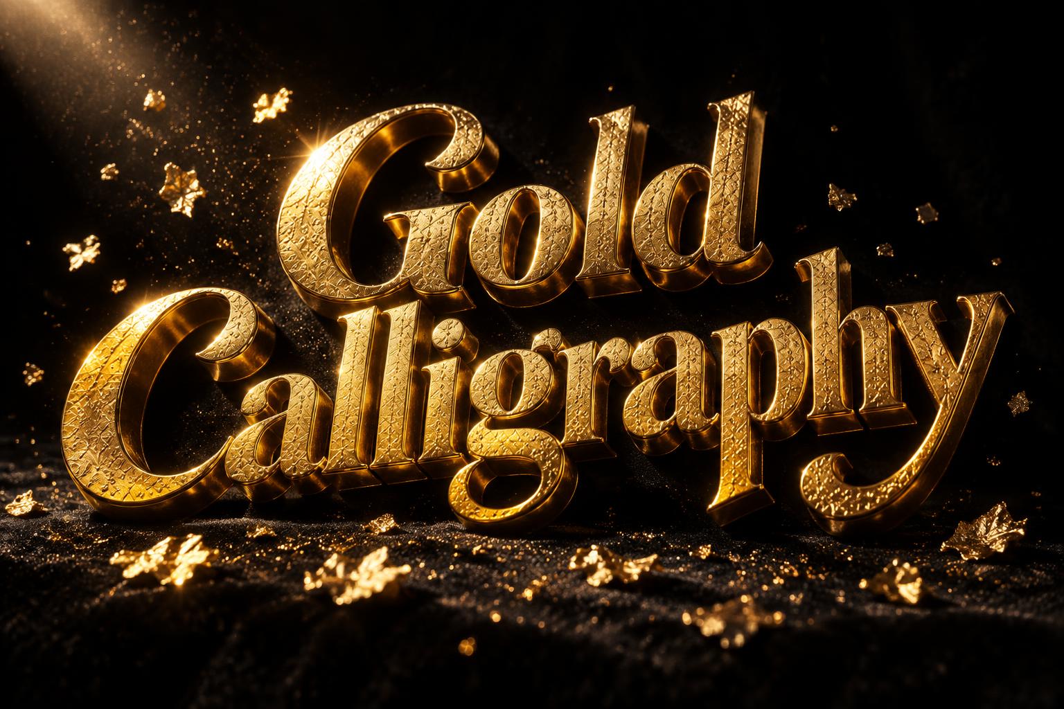 "Gold Calligraphy" — Luxury Gold | AI Text Effect Generator