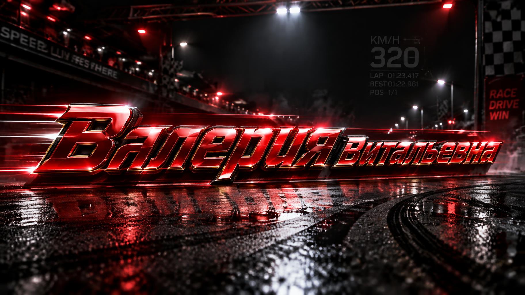 "Валерия Витальевна" — Racing | AI Text Effect Generator