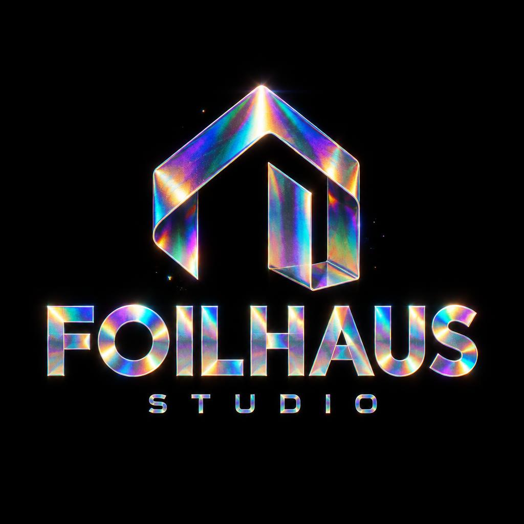 "Foilhaus
Studio" — Holographic | AI Text Effect Generator