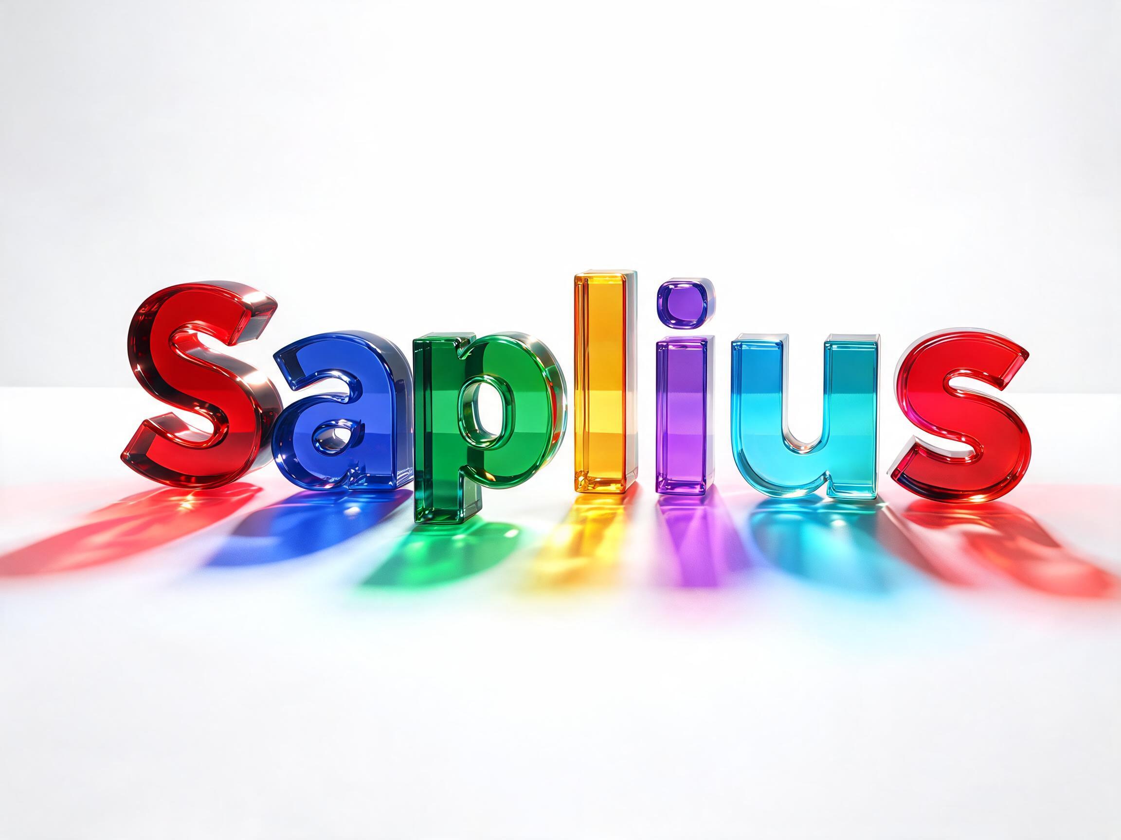 "Saplius" — Glass Color text effect