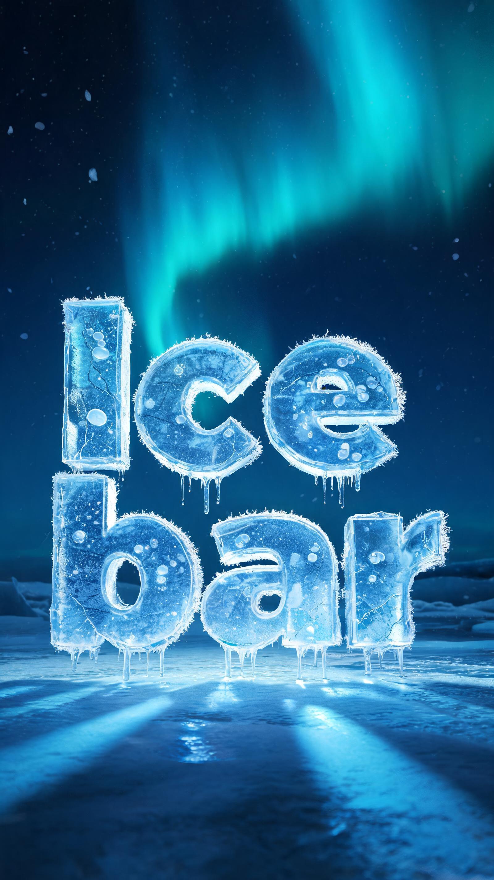 "Ice bar " — Glass Frozen | AI Text Effect Generator