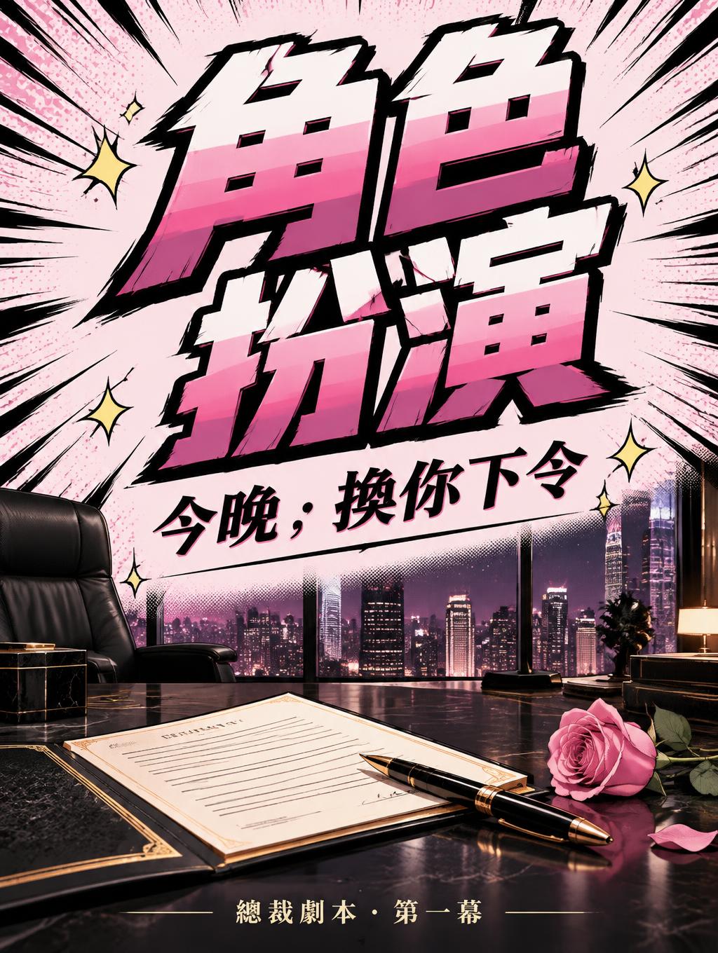 "角色扮演
今晚，換你下令
總裁劇本 · 第一幕" — Anime | AI Text Effect Generator
