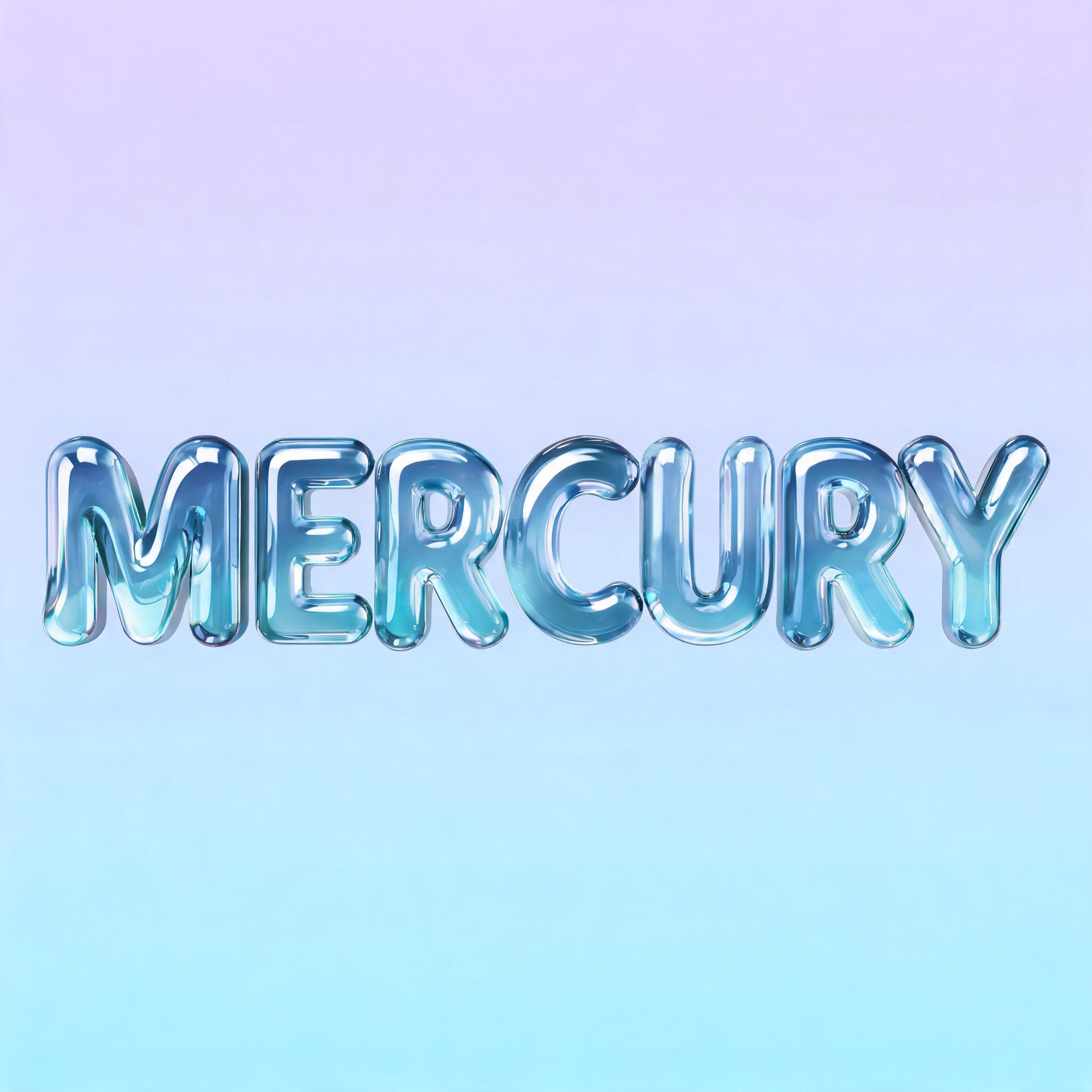 "Mercury" — Glass Liquid | AI Text Effect Generator