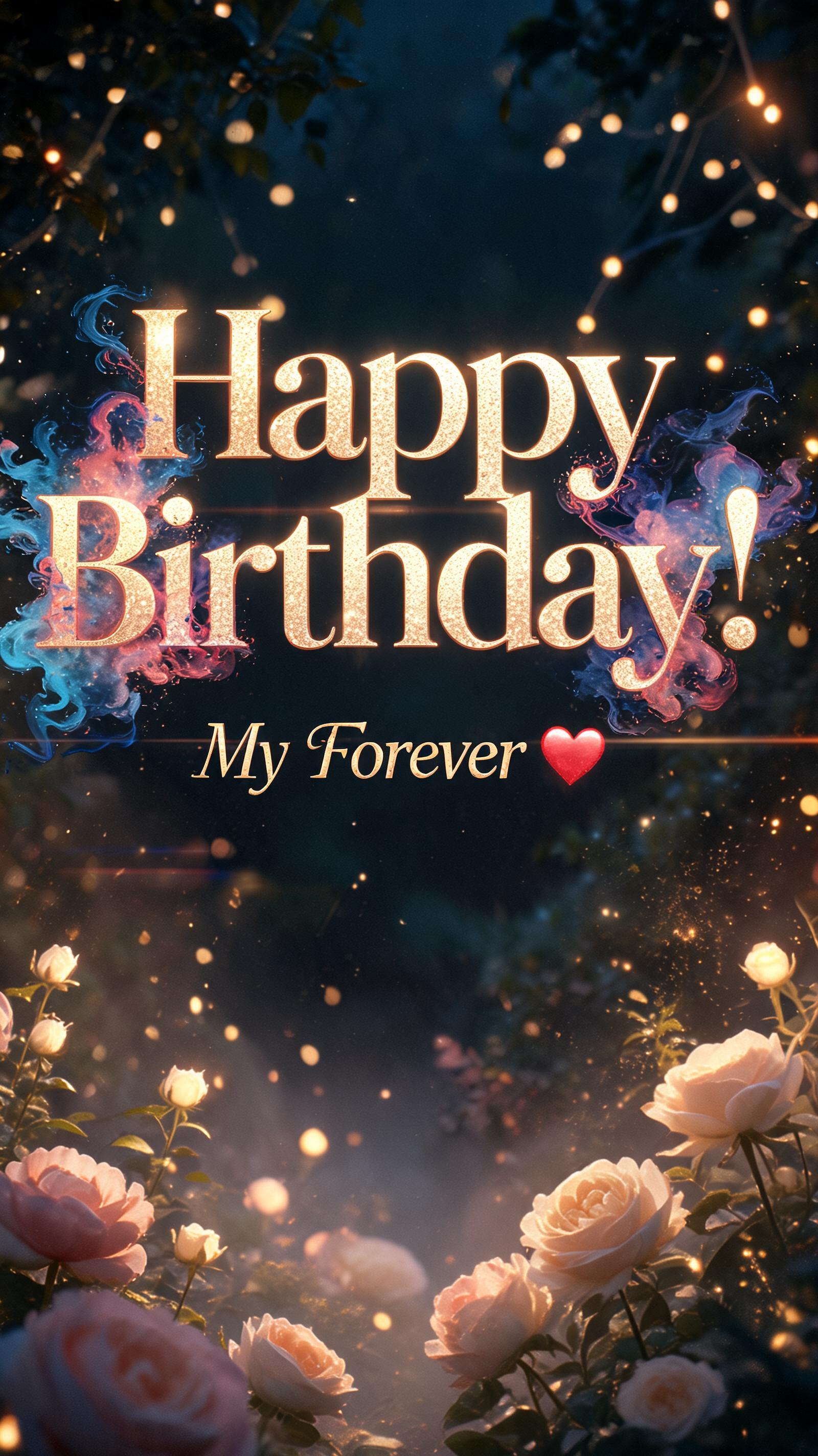 "Happy Birthday!
My Forever ❤️  " — Cinematic | AI Text Effect Generator