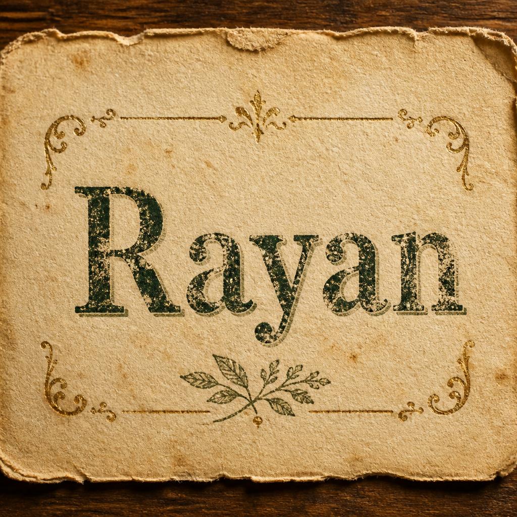 "Rayan" — Vintage | AI Text Effect Generator
