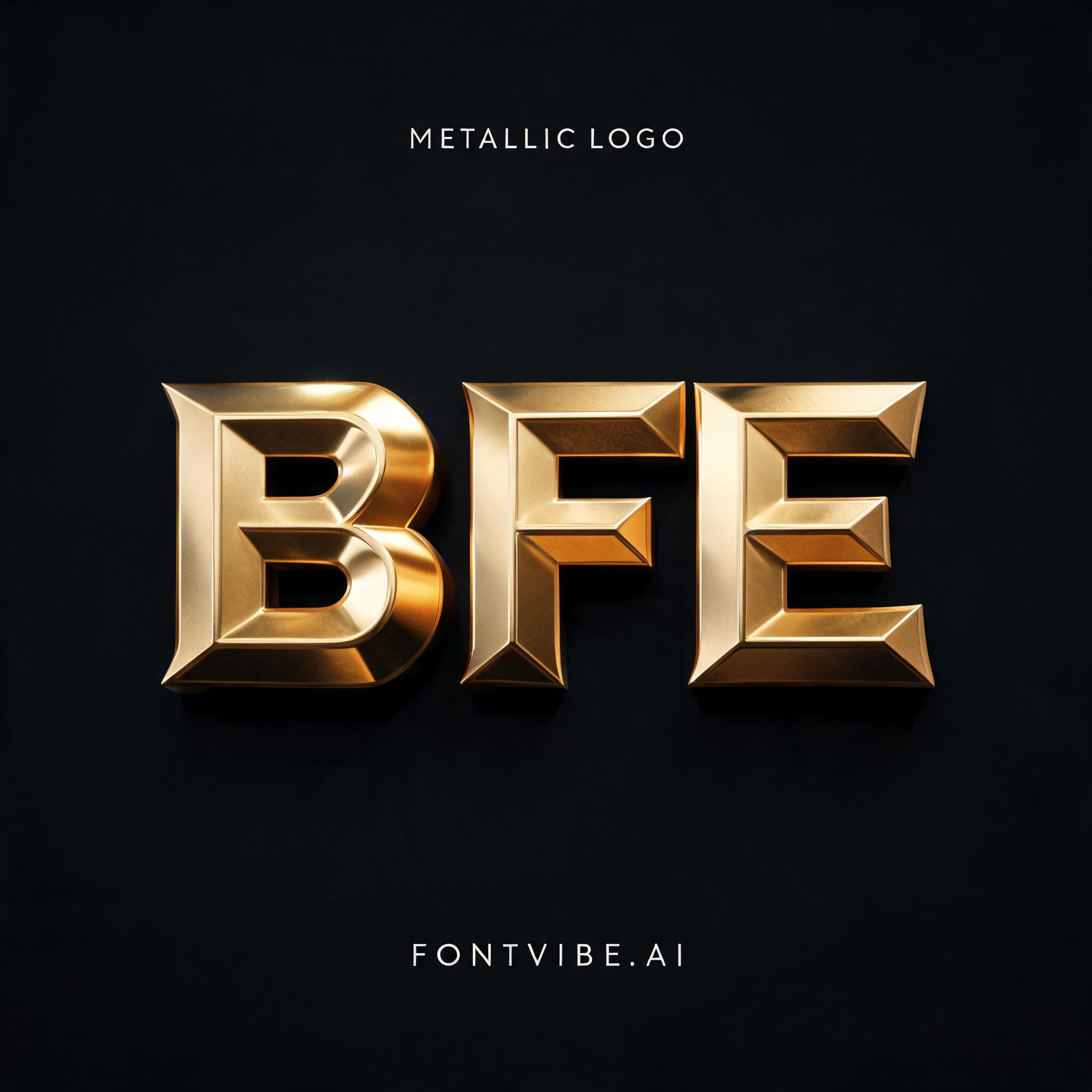 "BFE" — Metallic | AI Text Effect Generator