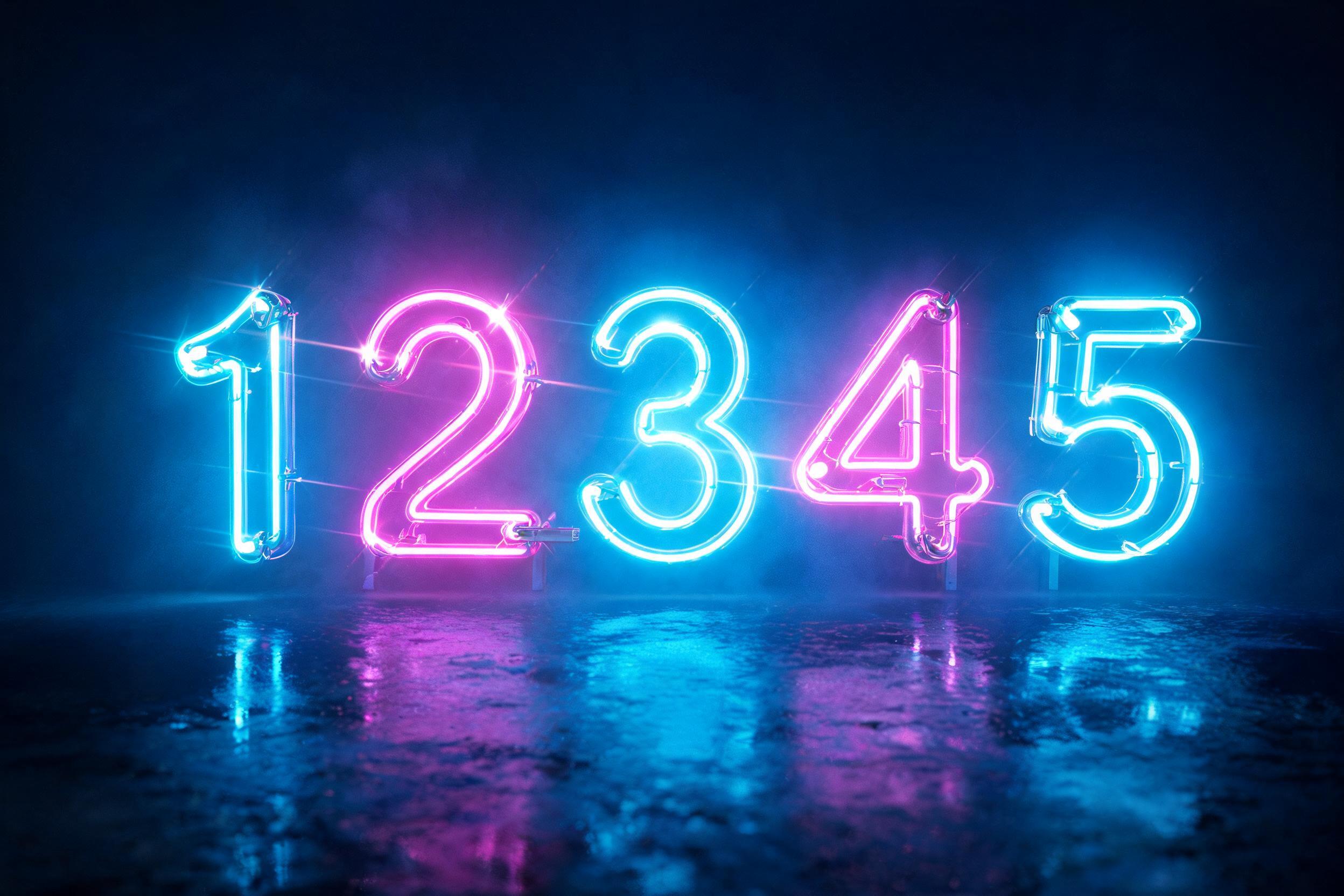 "12345" — Neon Glow | AI Text Effect Generator