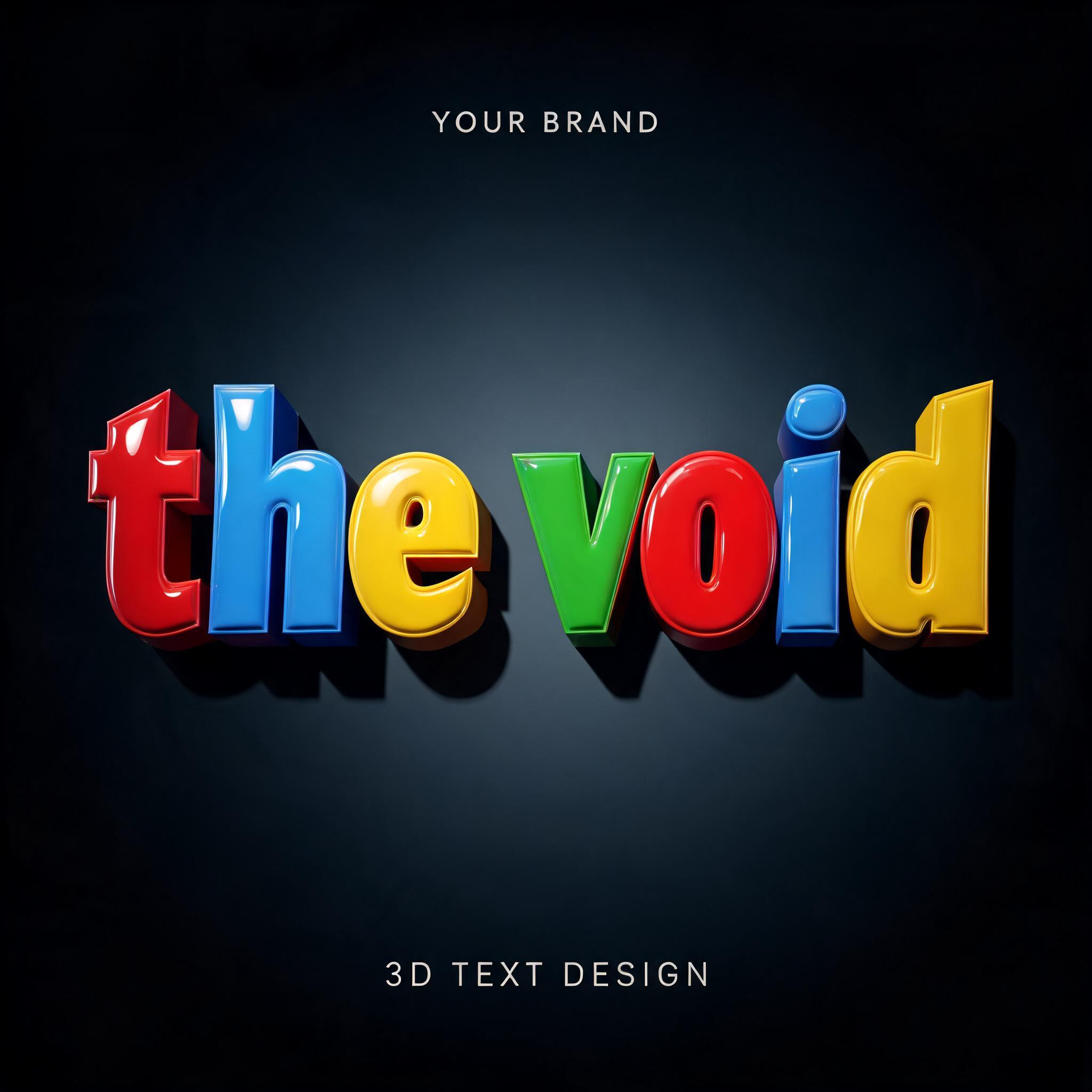 "the void" — 3d Bold | AI Text Effect Generator