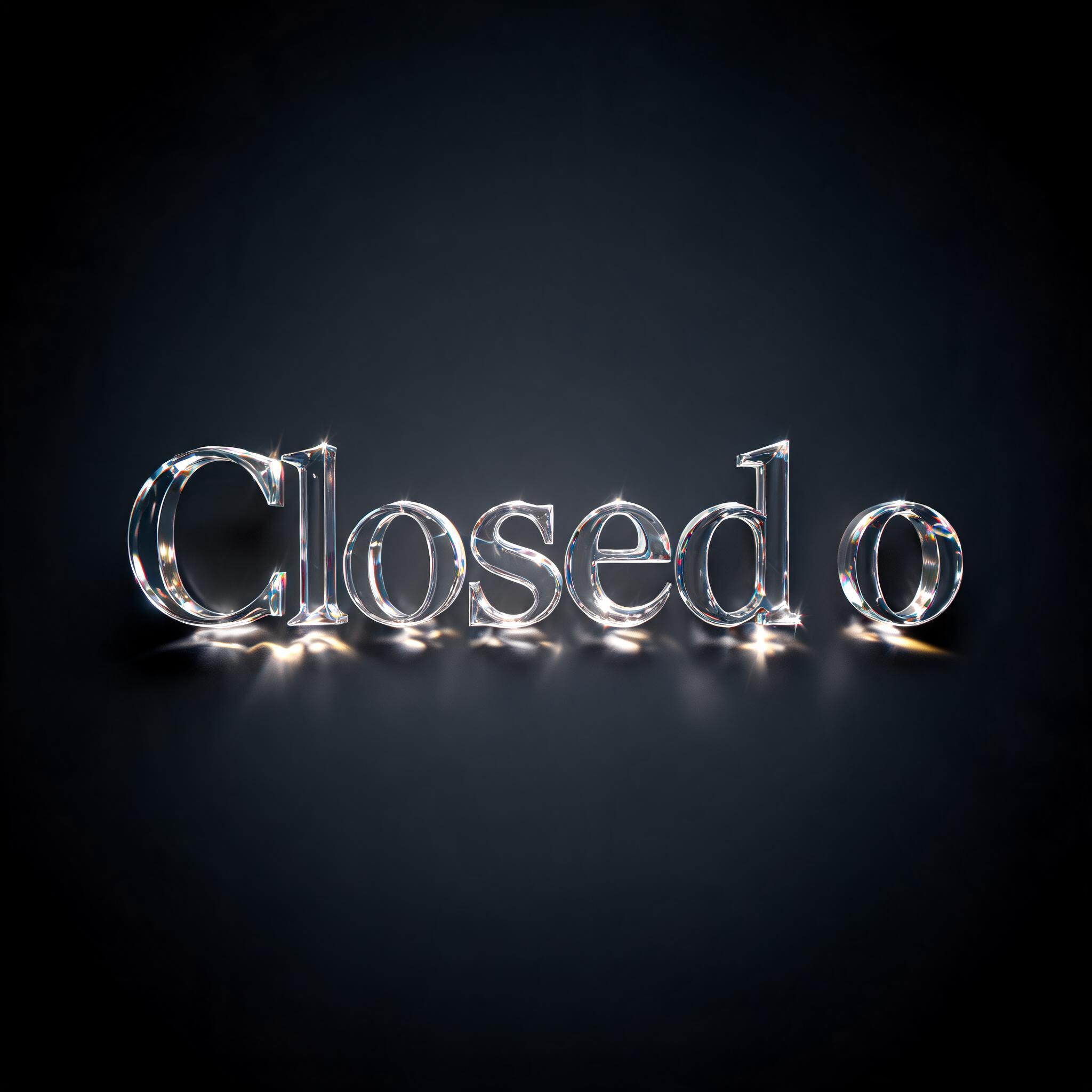 "Closed o" — Glass | AI Text Effect Generator