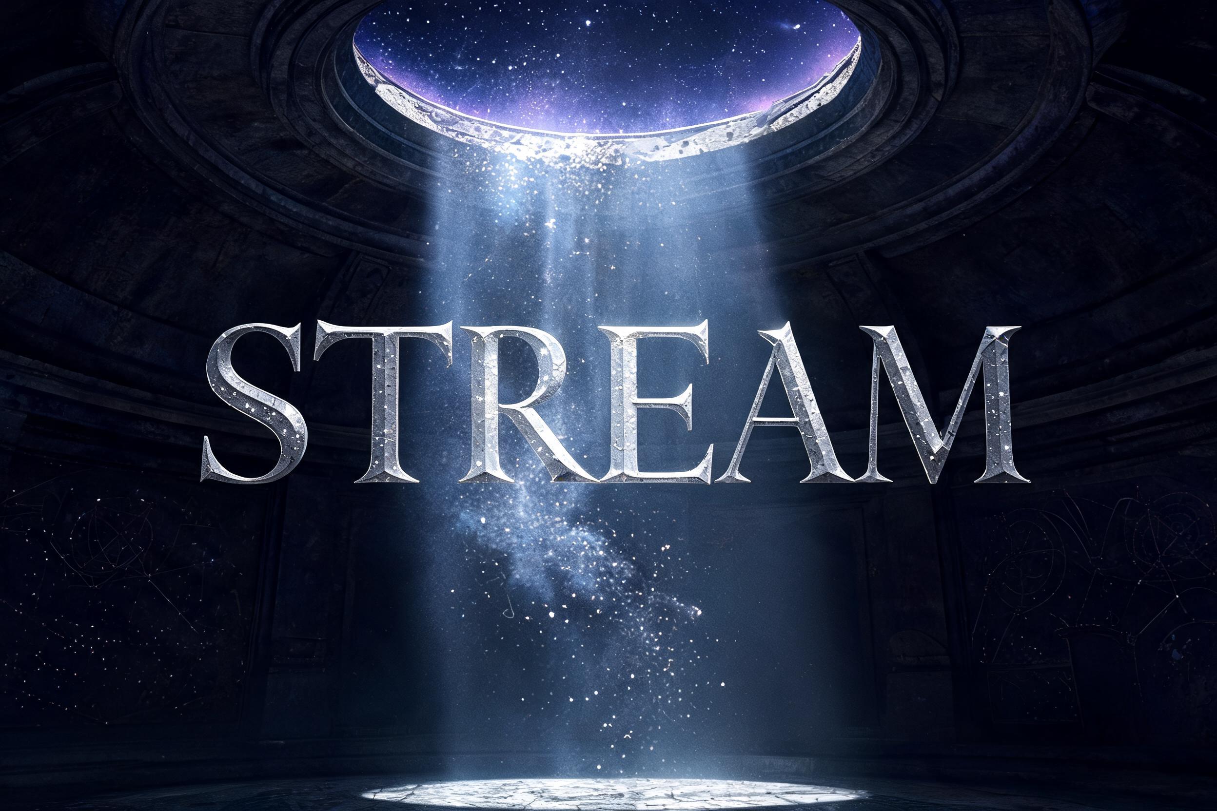 "Stream" — Celestial Symbol text effect