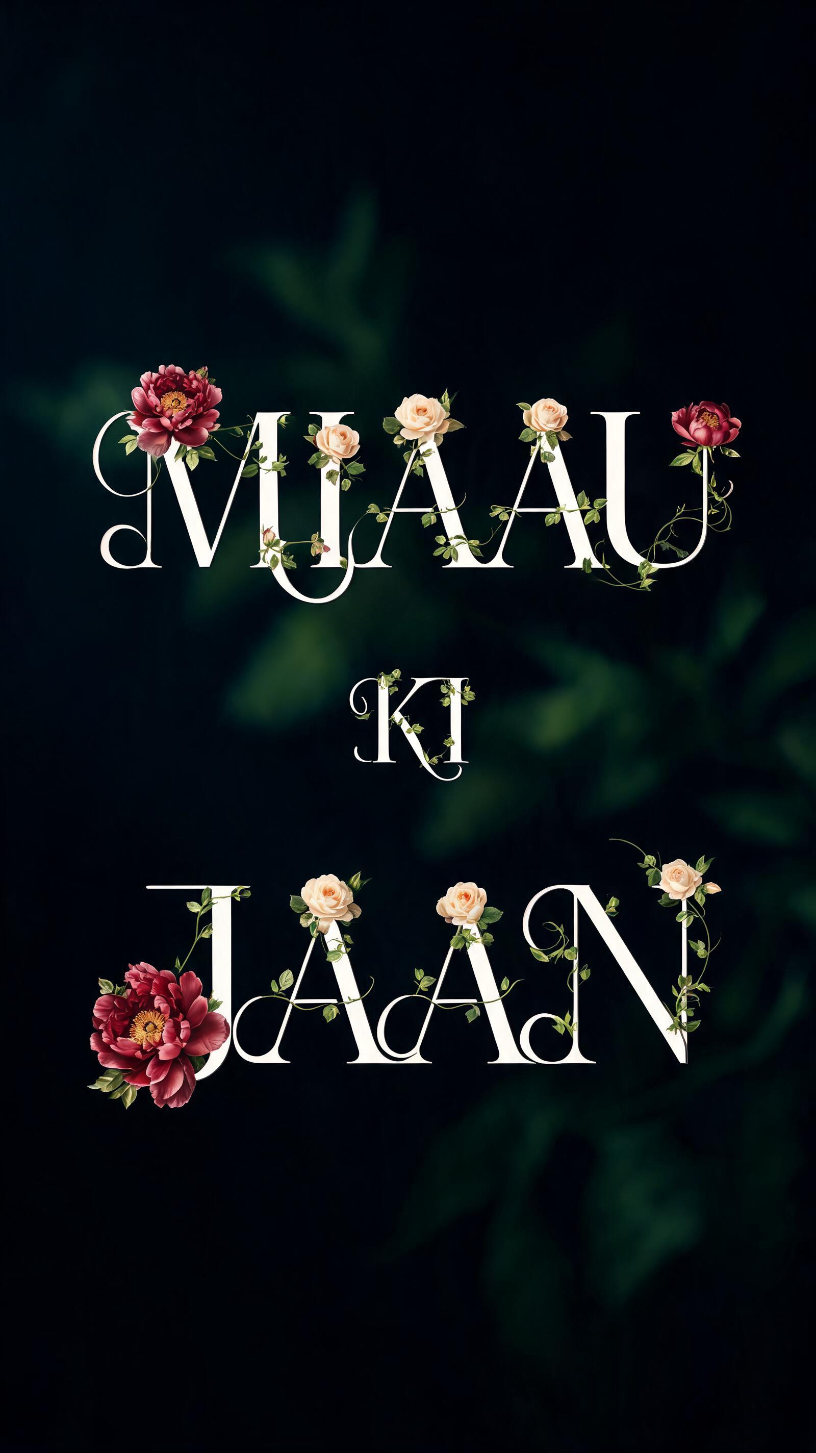 "MIAAU KI JAAN" — Floral | AI Text Effect Generator
