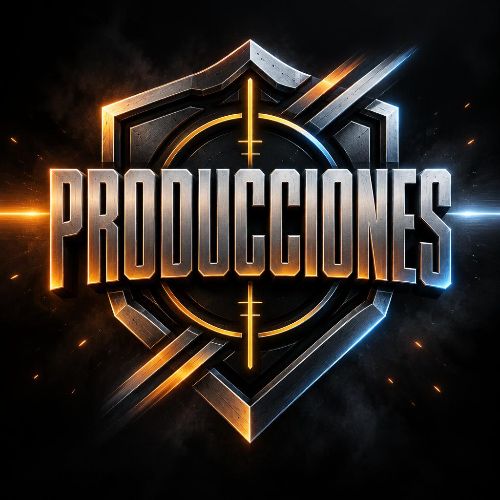 "PRODUCCIONES" — cinematic action text effect