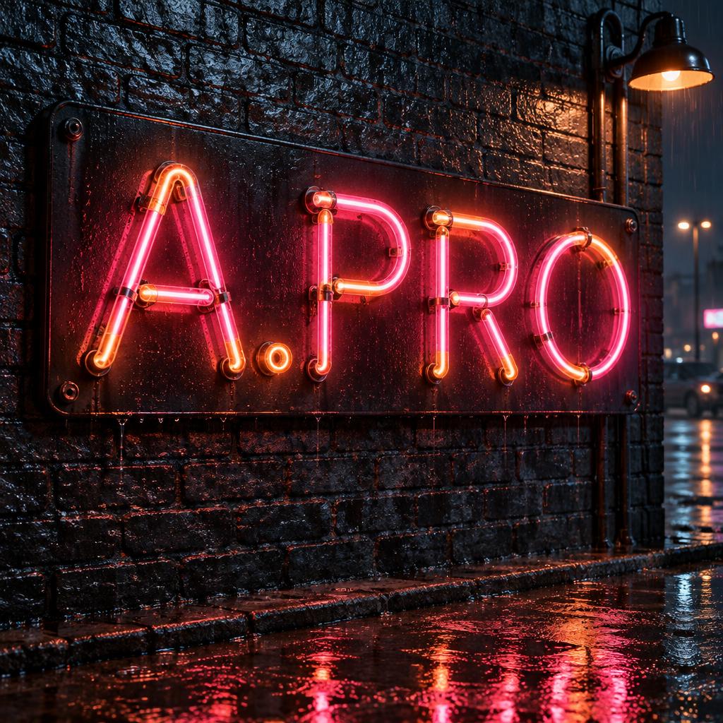 "A.PRO" — Neon Sign | AI Text Effect Generator