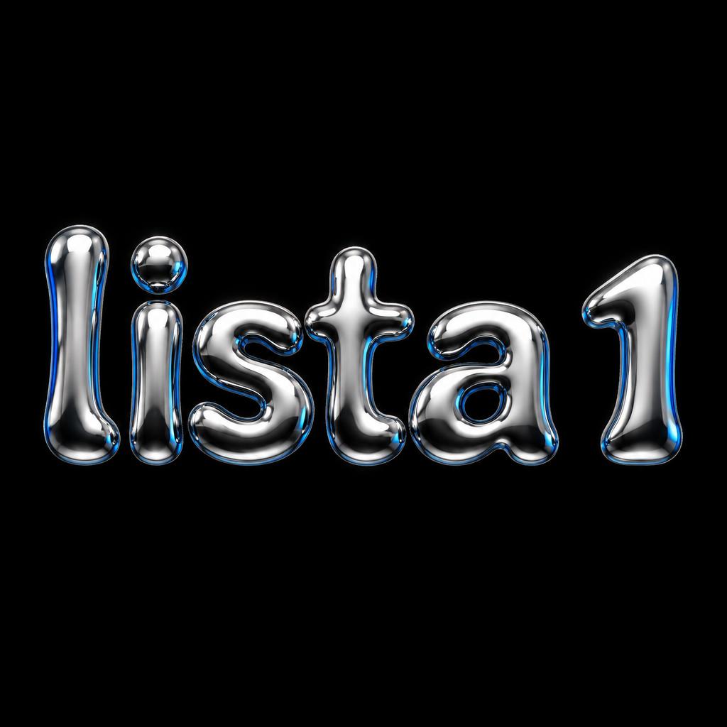 "lista 1" — Chrome Metal 3d | AI Text Effect Generator