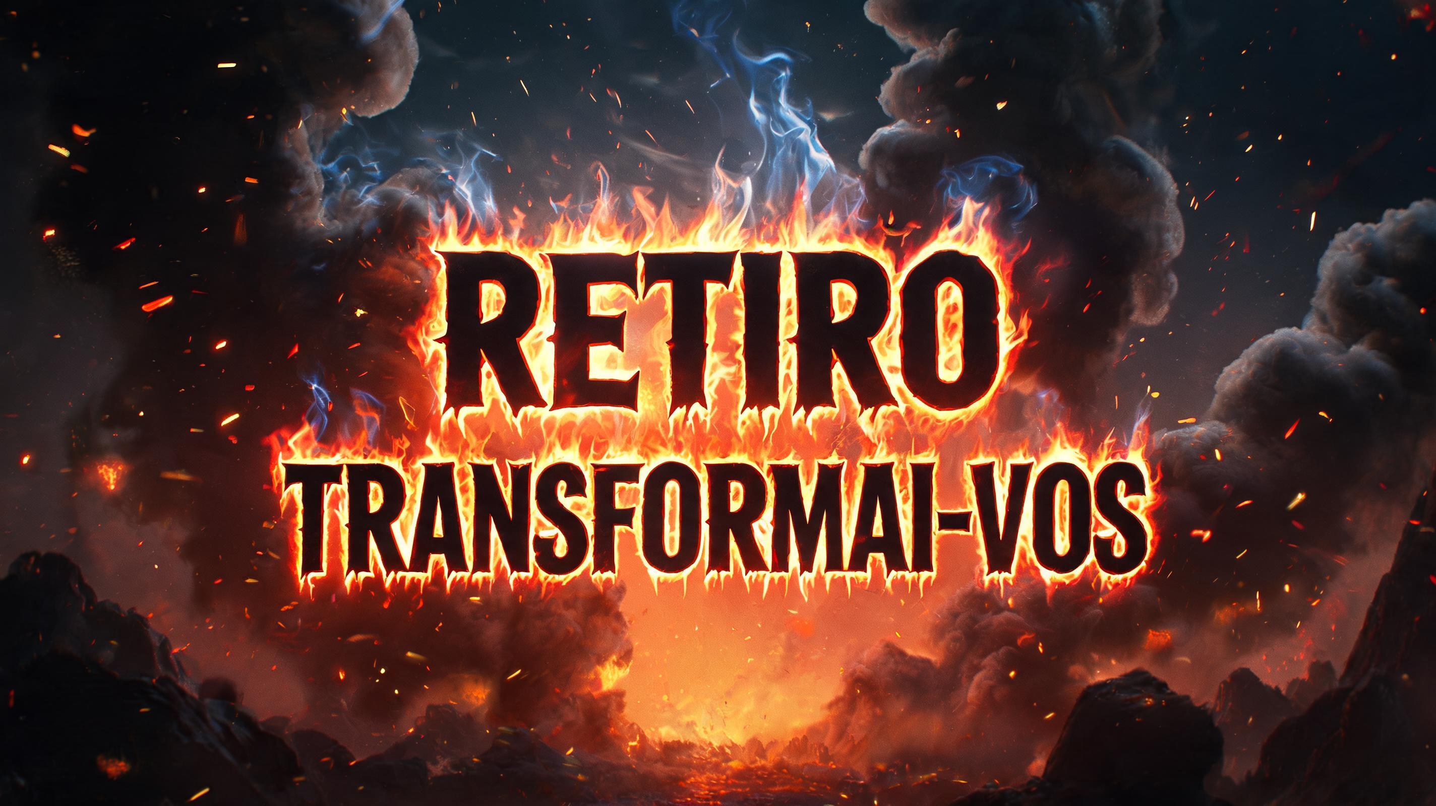 "RETIRO
TRANSFORMAI-VOS" — Fire Smoke text effect