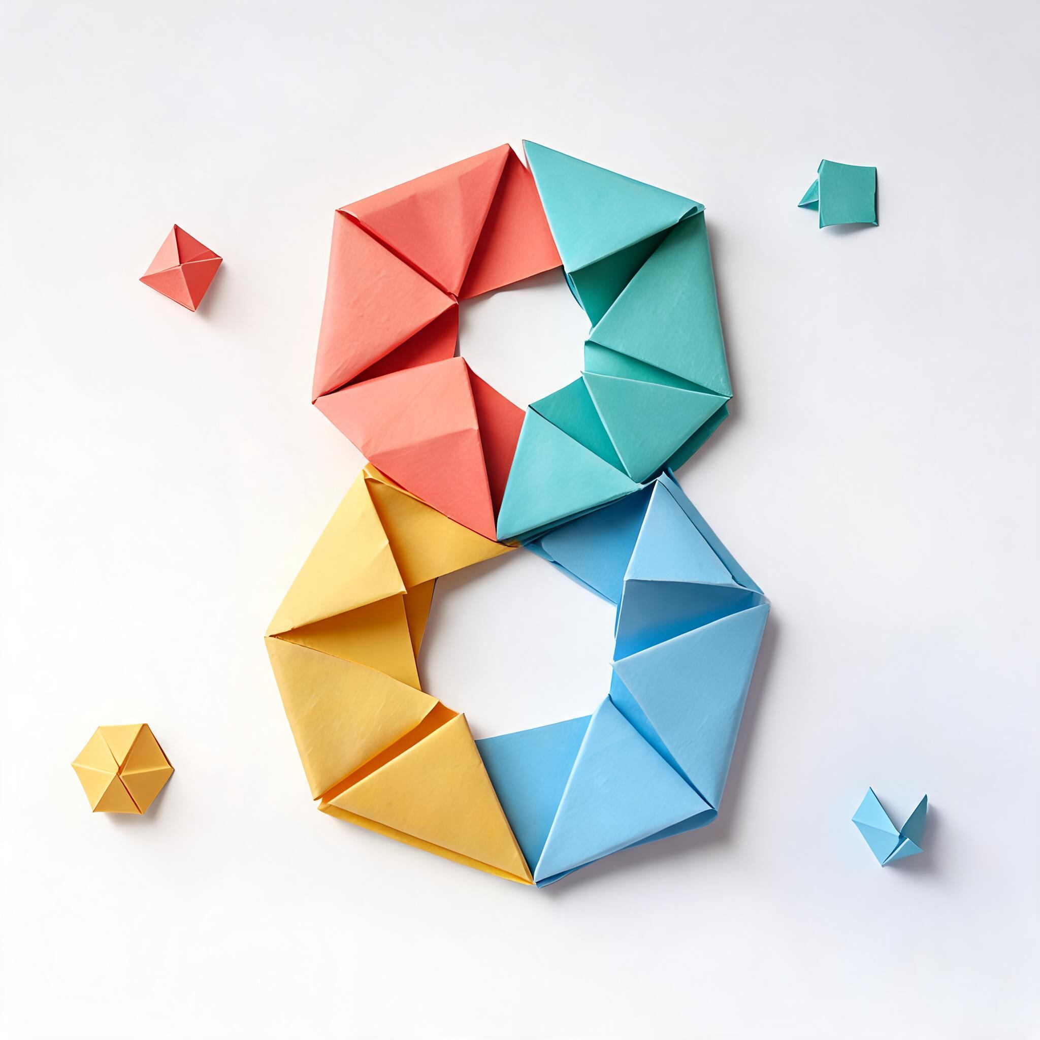 "8" — Origami | AI Text Effect Generator