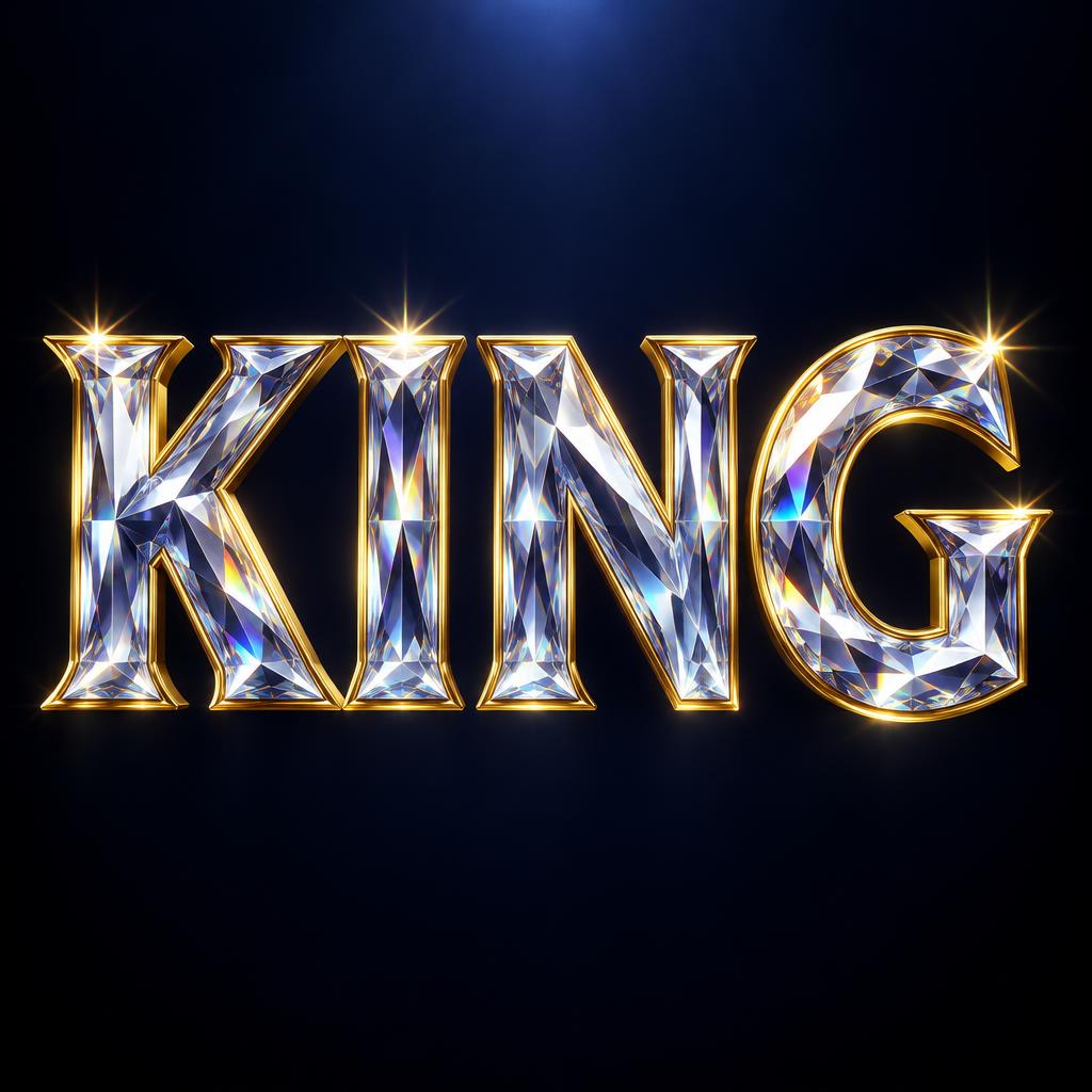 "KING" — Glass Crystal | AI Text Effect Generator