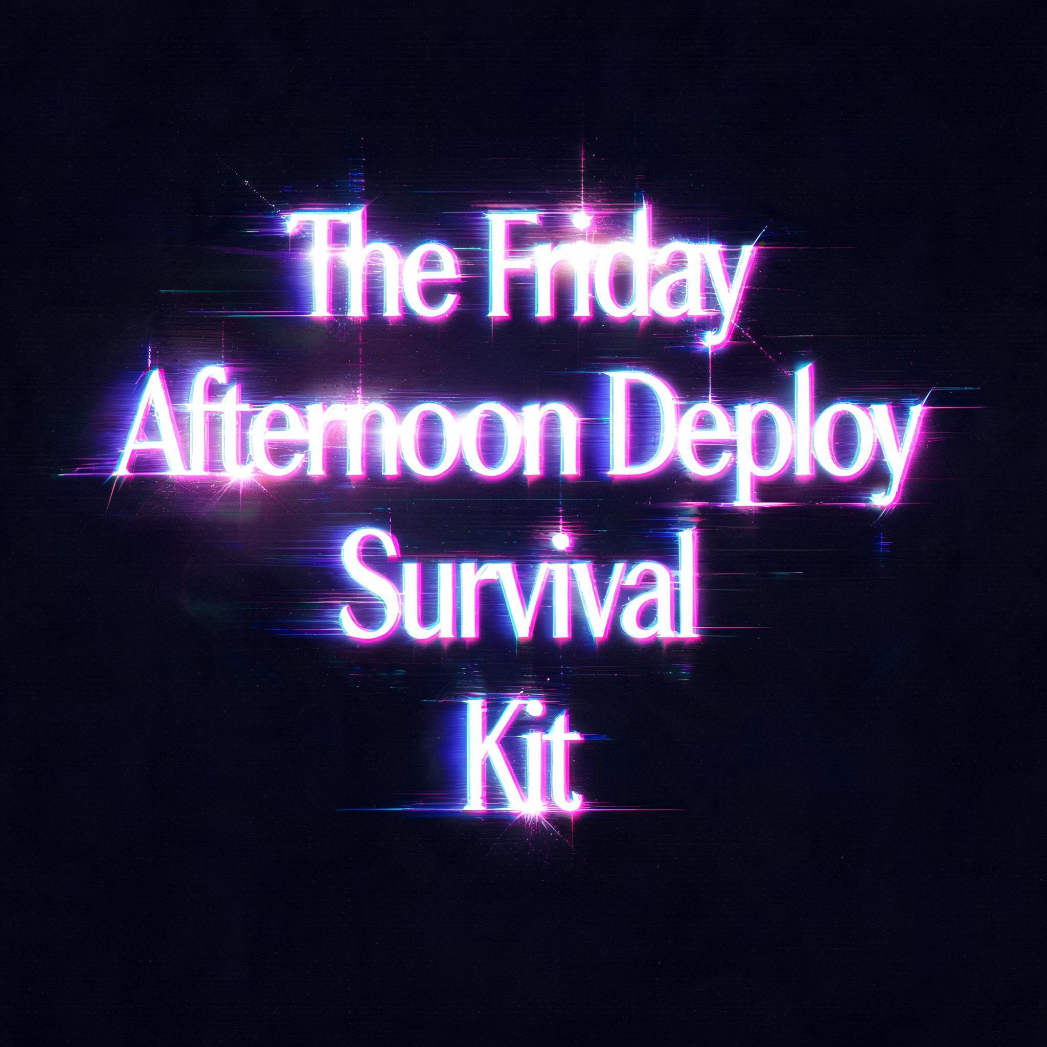 "The Friday Afternoon Deploy Survival Kit" — Cyberpunk Neon Glitch text effect