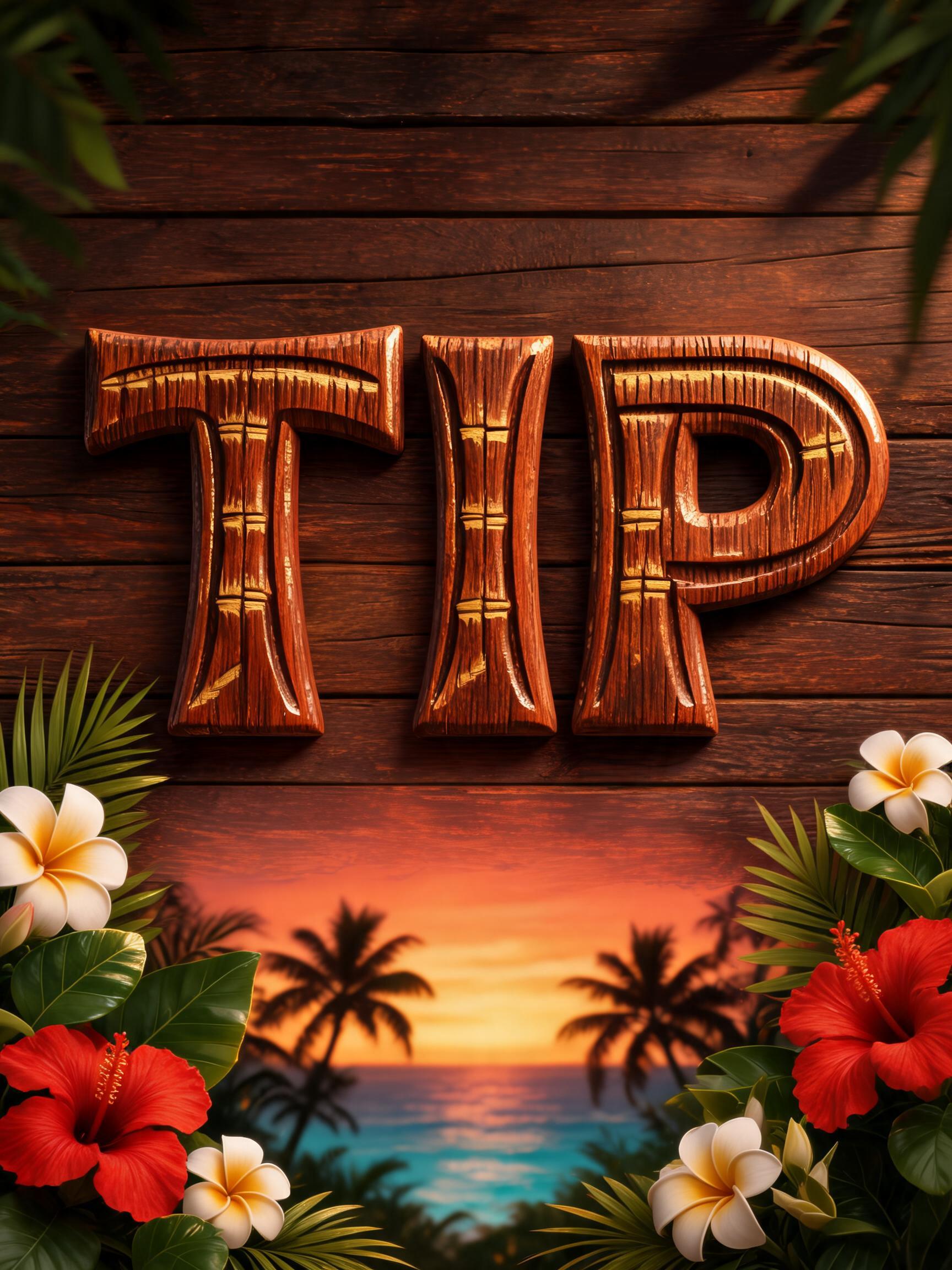 "TIP" — Hawaiian | AI Text Effect Generator