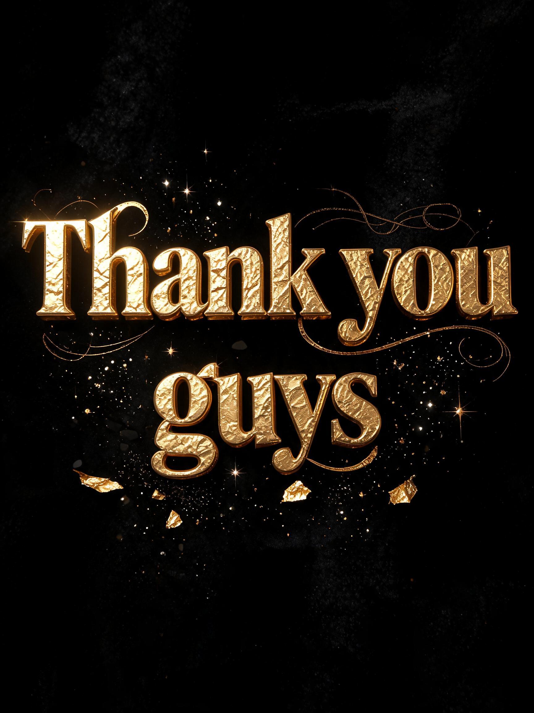 "Thank you guys" — Luxury Gold | AI Text Effect Generator