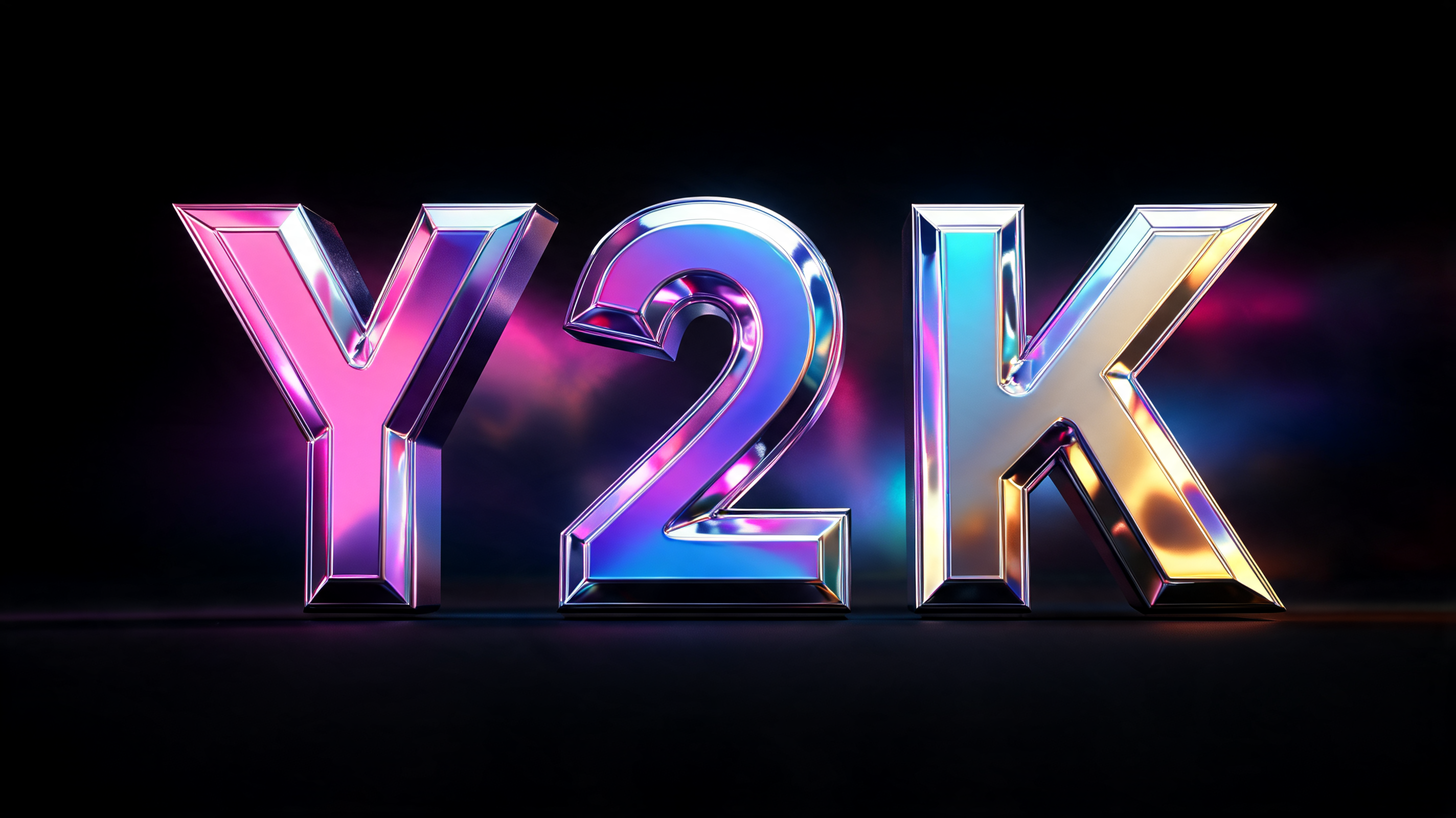"Y2K" — 3d Bold Holographic text effect