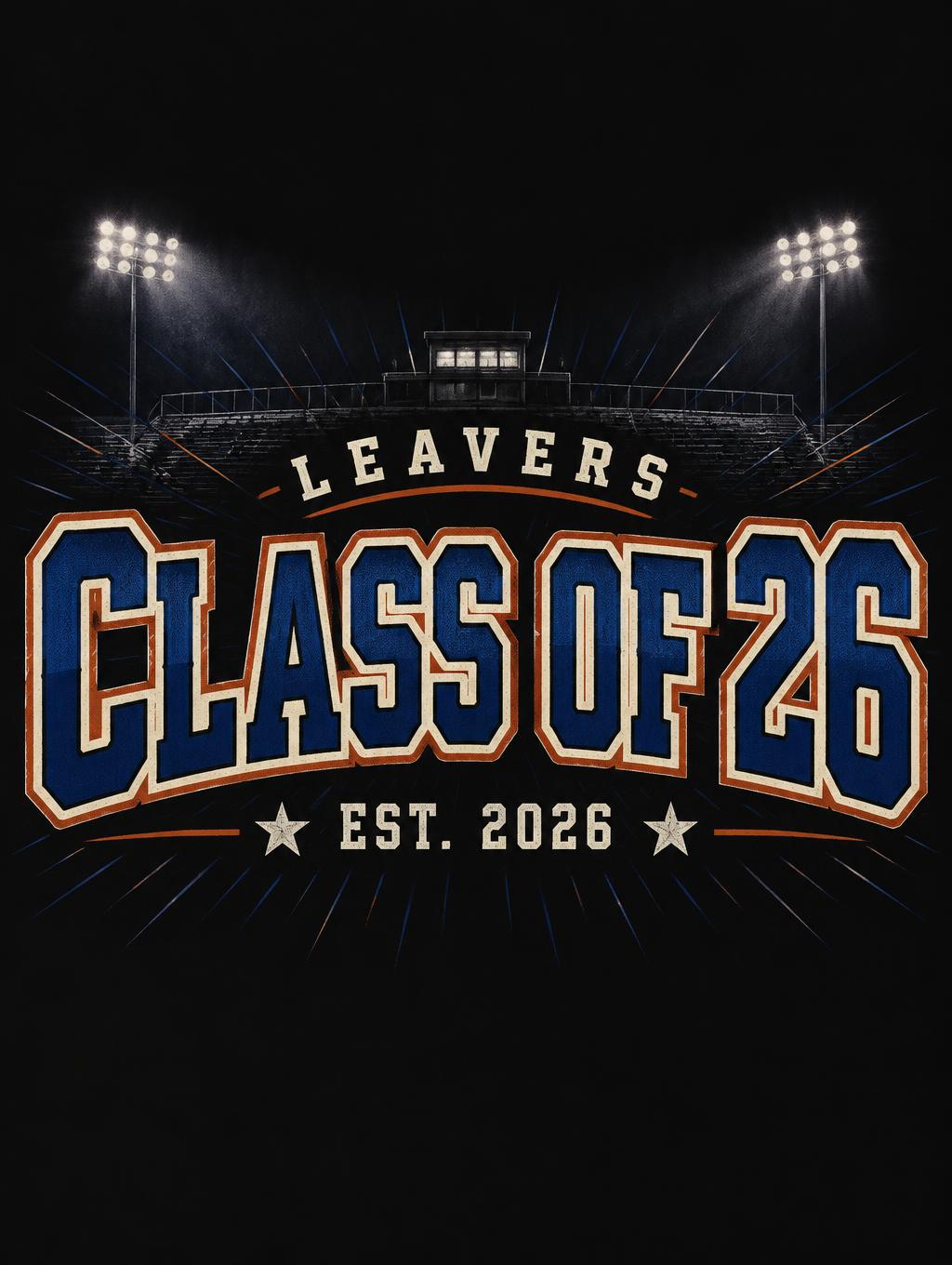 "Class of 26
LEAVERS
EST. 2026" — Sports | AI Text Effect Generator