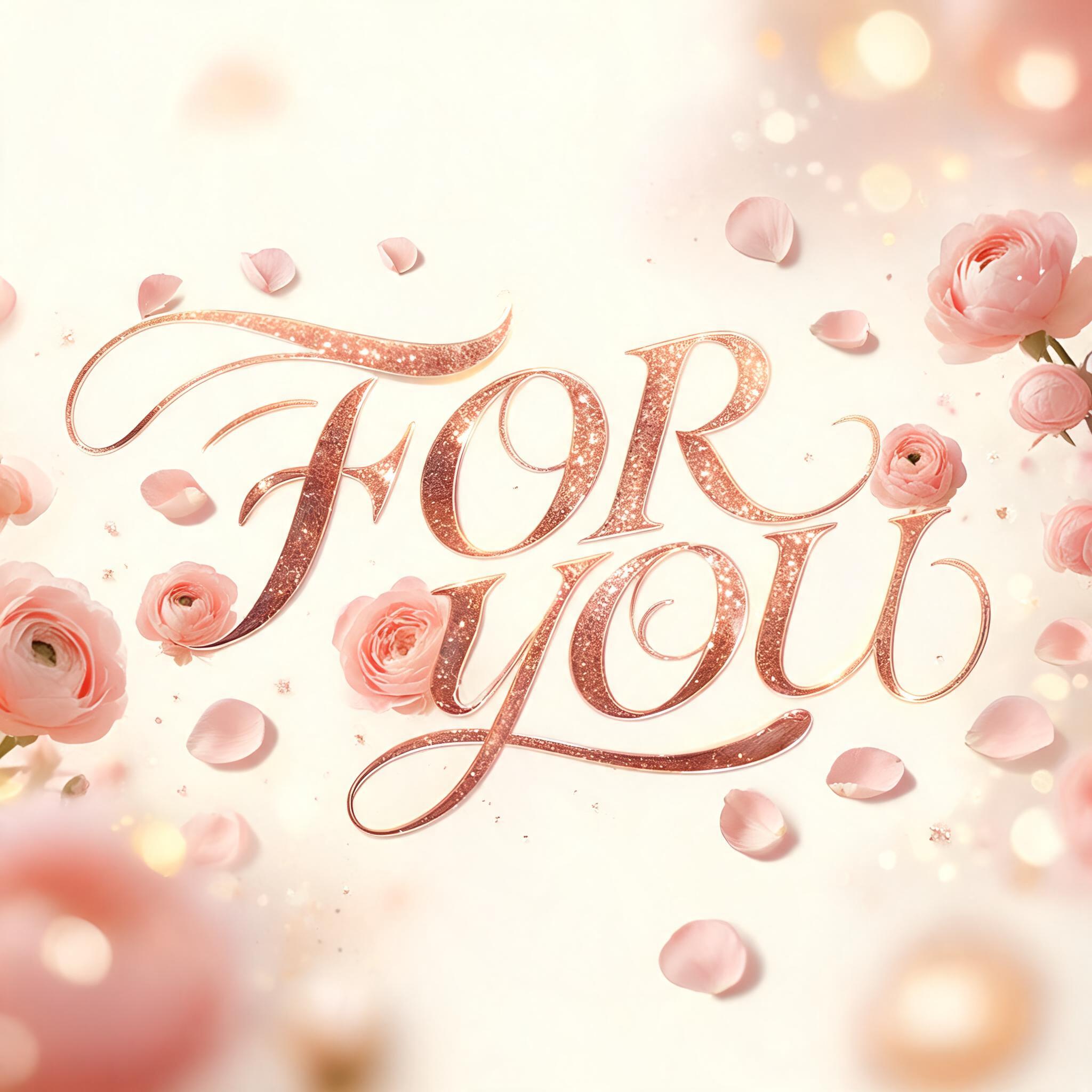 "FOR YOU" — Romantic Her text effect
