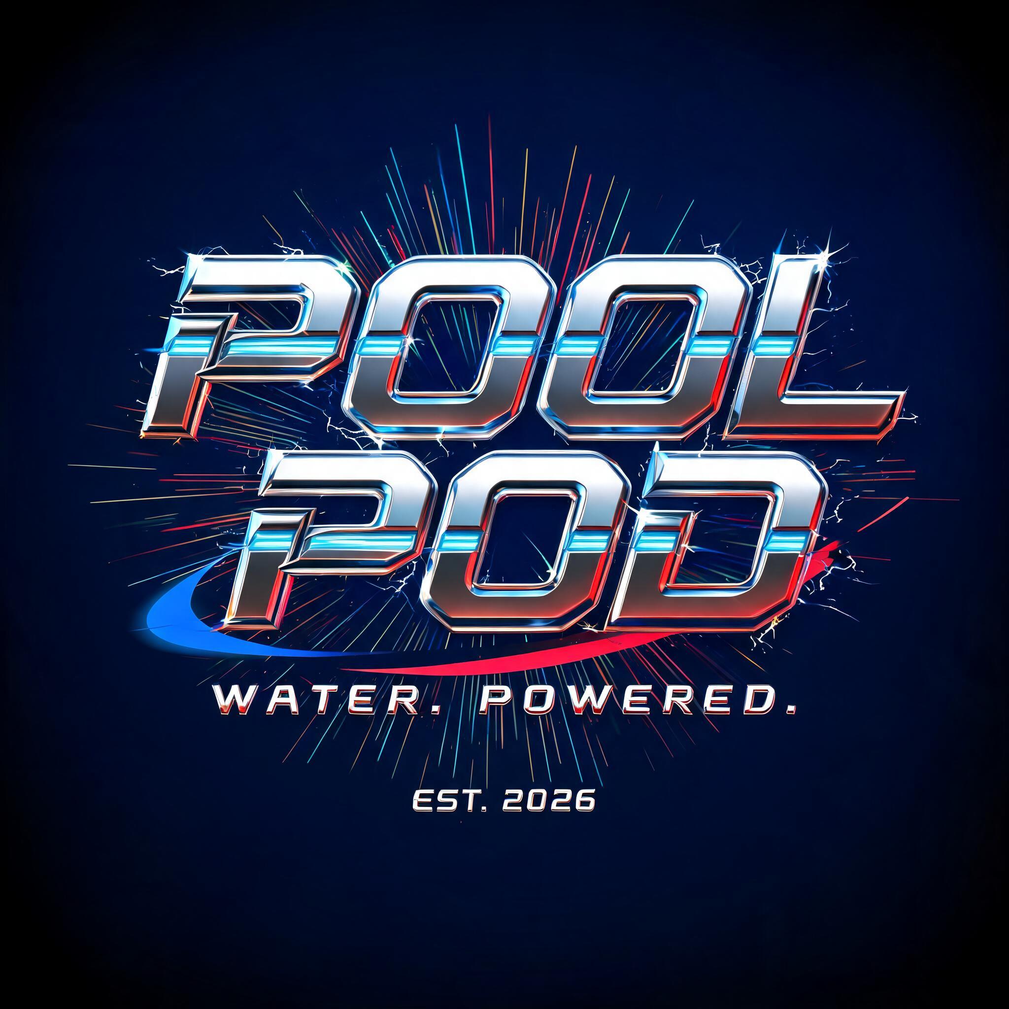 "SUPERHERO LOGO FOR POOL POD" — Superhero text effect