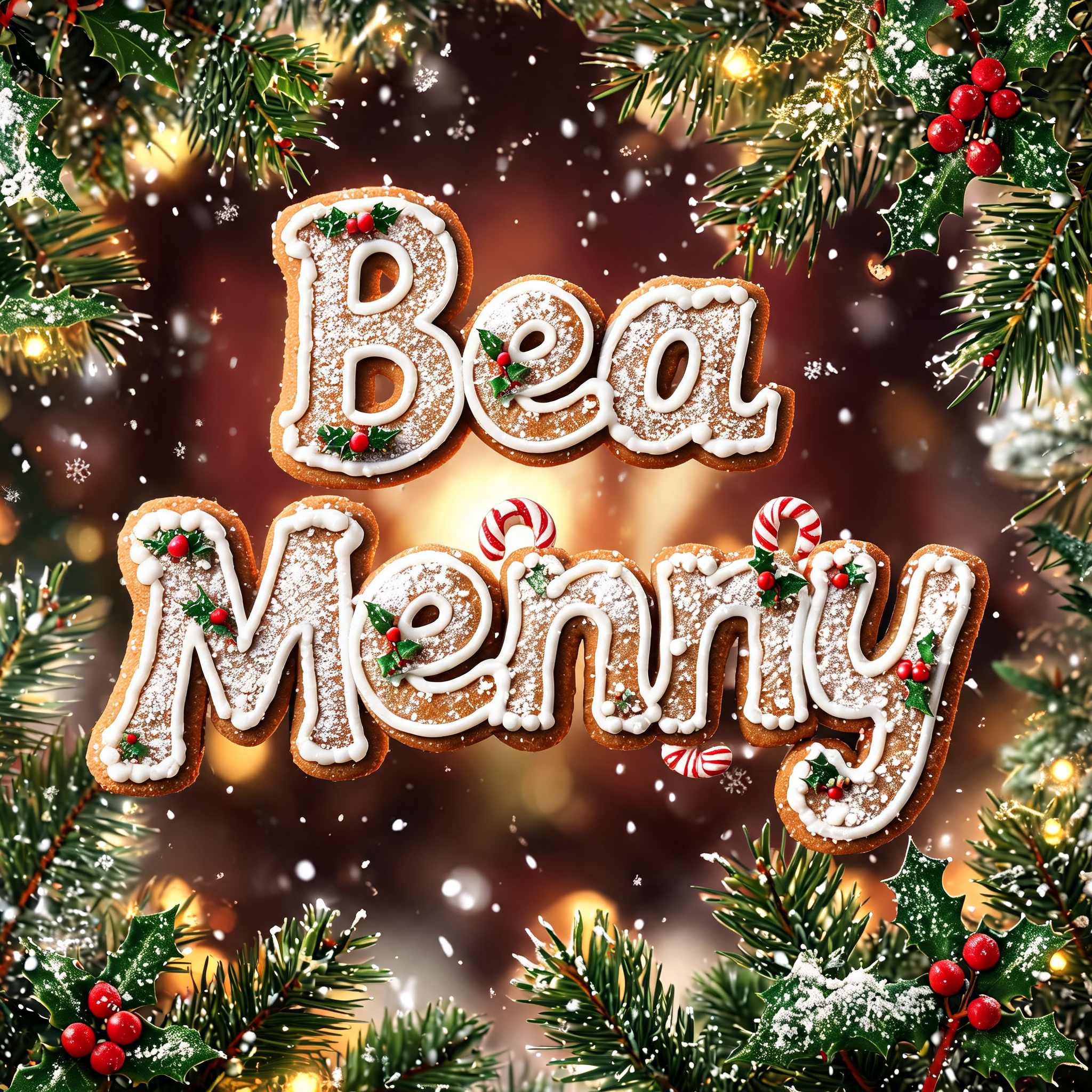 "Bea  Merry" — Christmas text effect