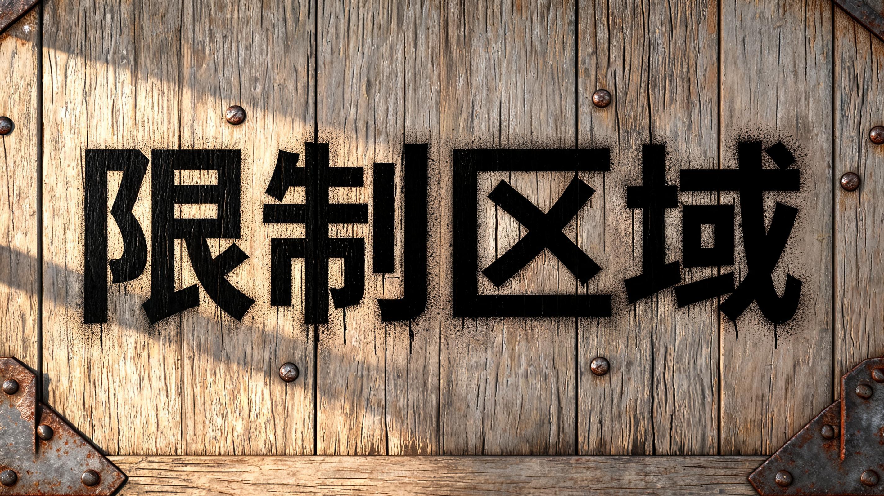 "限制区域" — Stencil | AI Text Effect Generator