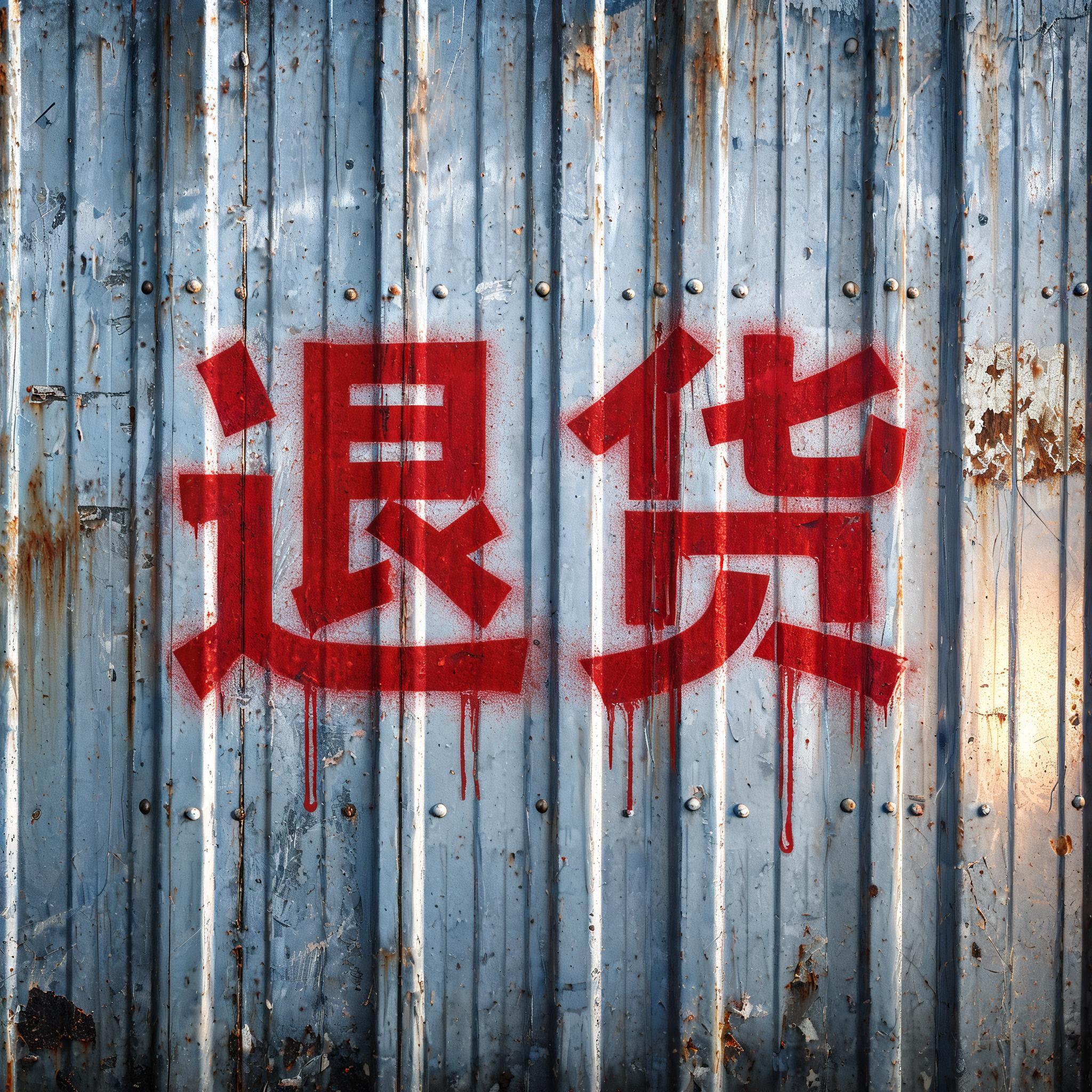 "退货" — Stencil | AI Text Effect Generator