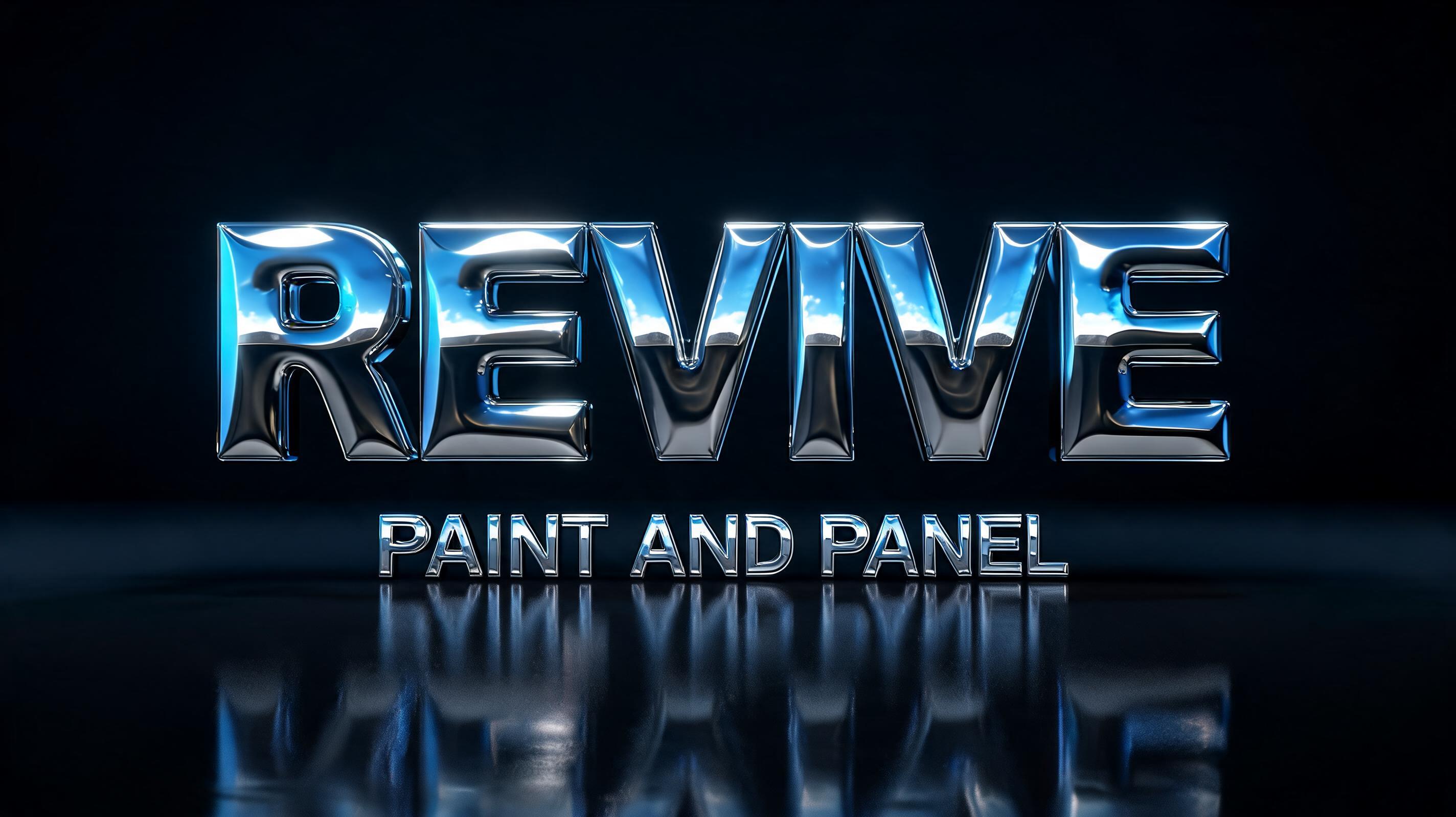 "REVIVE PAINT AND PANEL" — Cyberpunk Chrome | AI Text Effect Generator