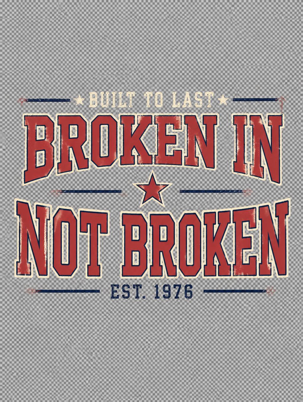 "BUILT TO LAST
BROKEN IN
NOT BROKEN
EST. 1976" — Vintage | AI Text Effect Generator