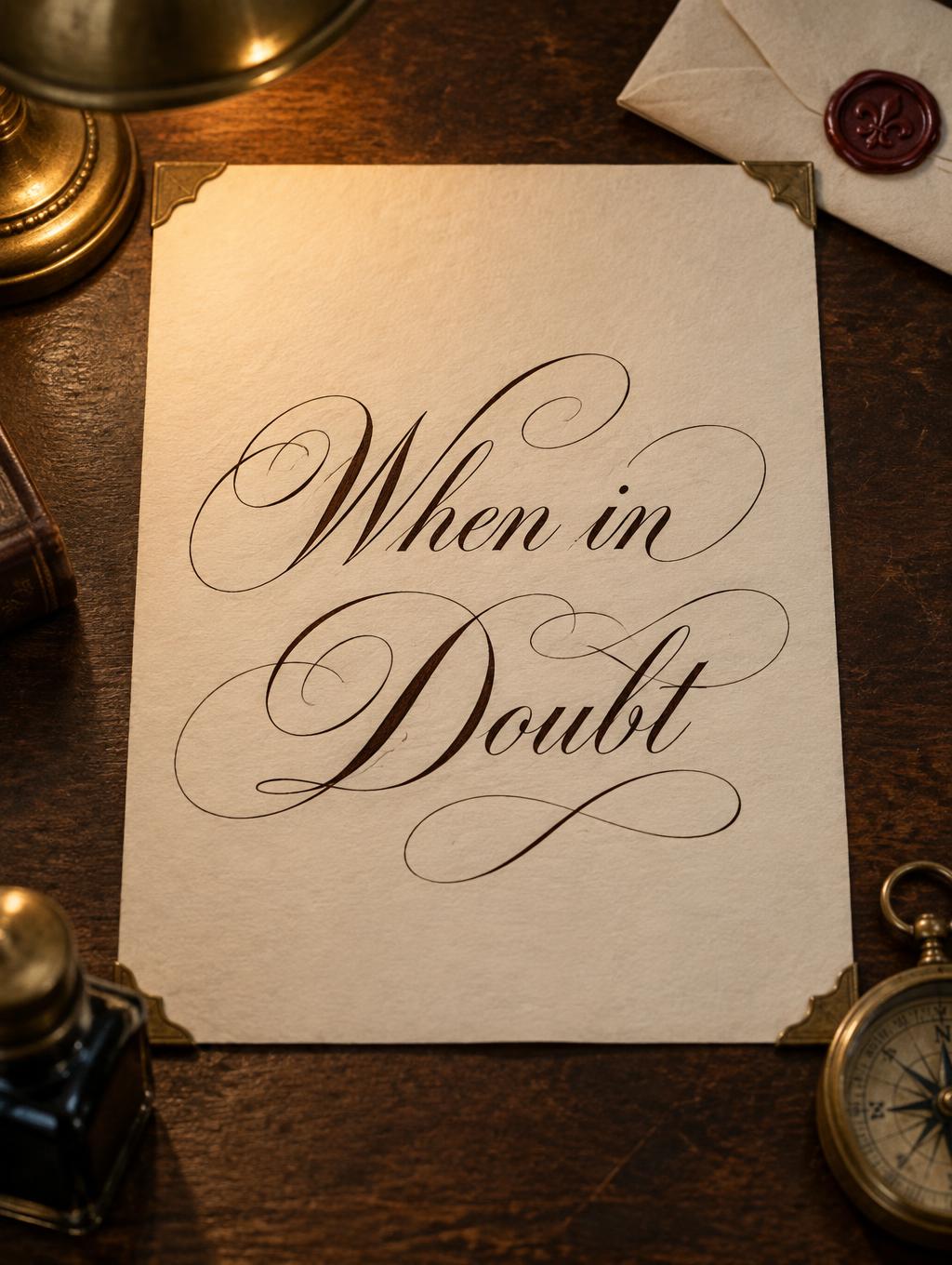 "When in Doubt" —  | AI Text Effect Generator
