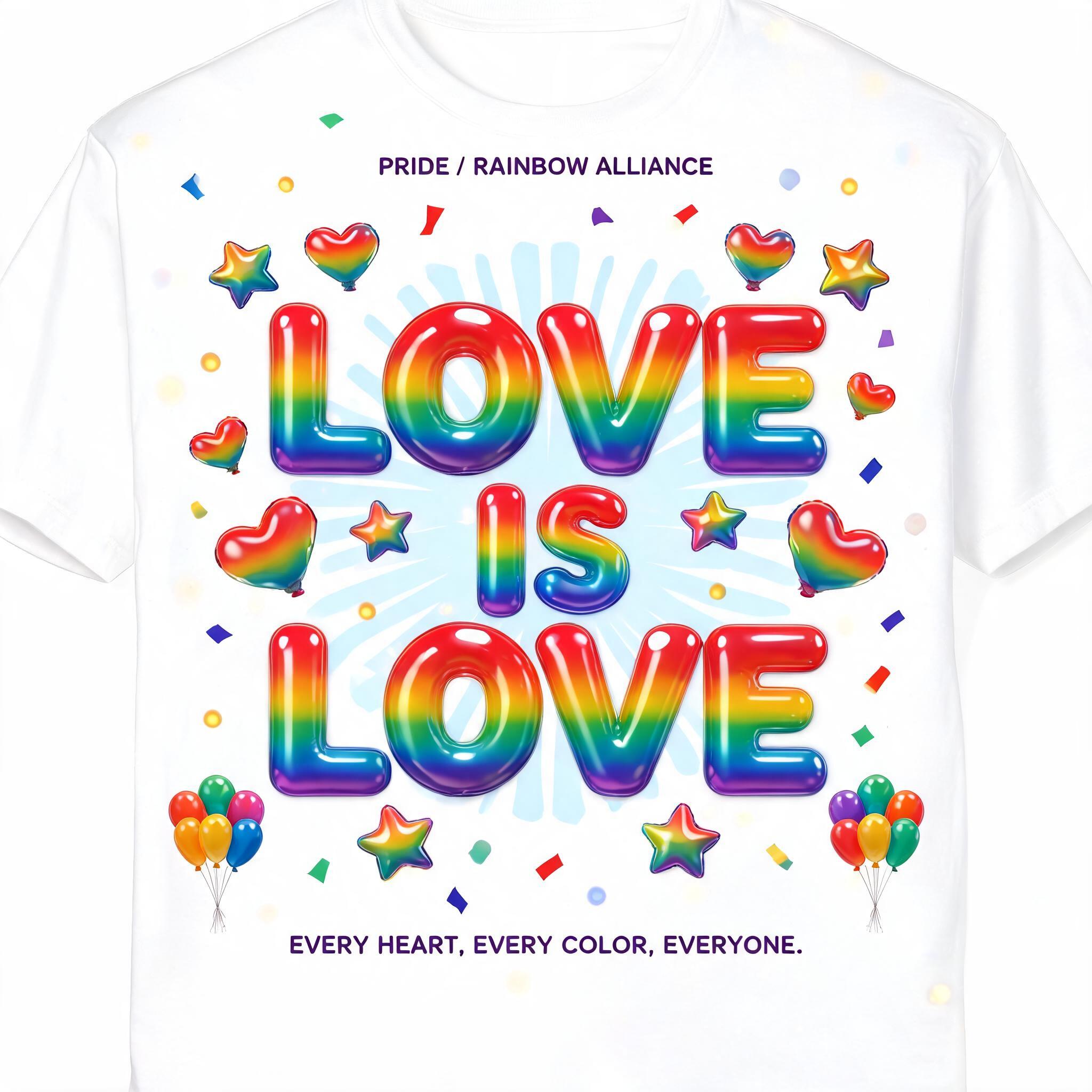 "LOVE
IS
LOVE
PRIDE / RAINBOW ALLIANCE
EVERY HEART. EVERY COLOR. EVERYONE." — Rainbow | AI Text Effect Generator