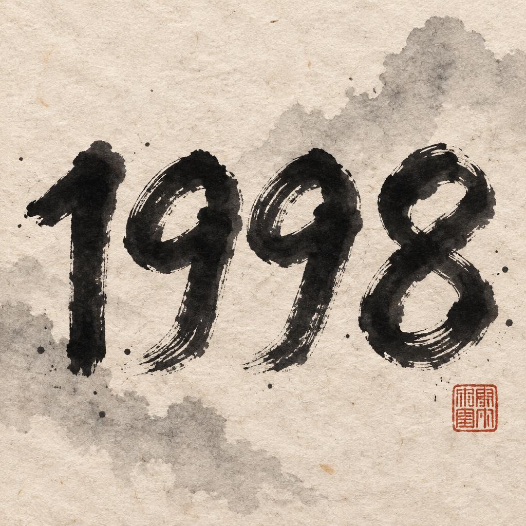 "1998" — Brush Chinese Ink | AI Text Effect Generator