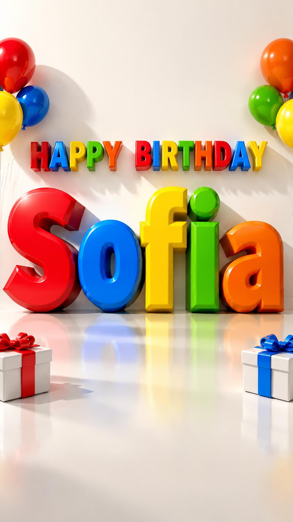 "Sofia
HAPPY BIRTHDAY" — 3d Bold | AI Text Effect Generator